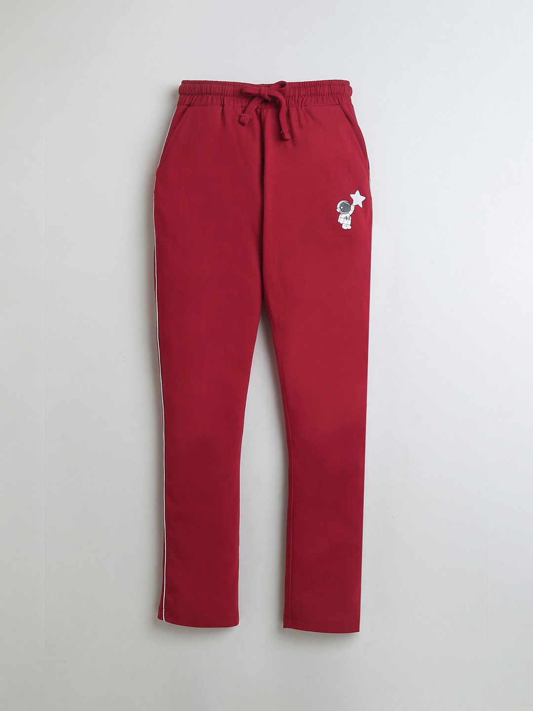 

BUMZEE Boys Cotton Mid Rise Track Pants, Maroon