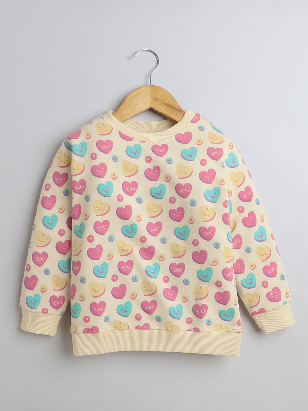 

BUMZEE Girls Printed Sweatshirt, Beige