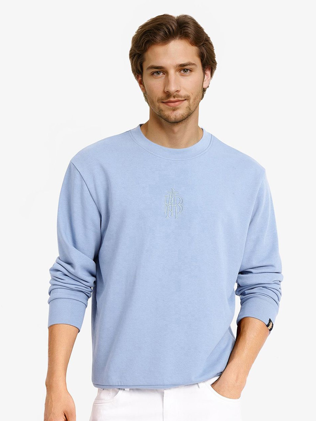 

RARE RABBIT Men Solid Sweatshirt, Blue