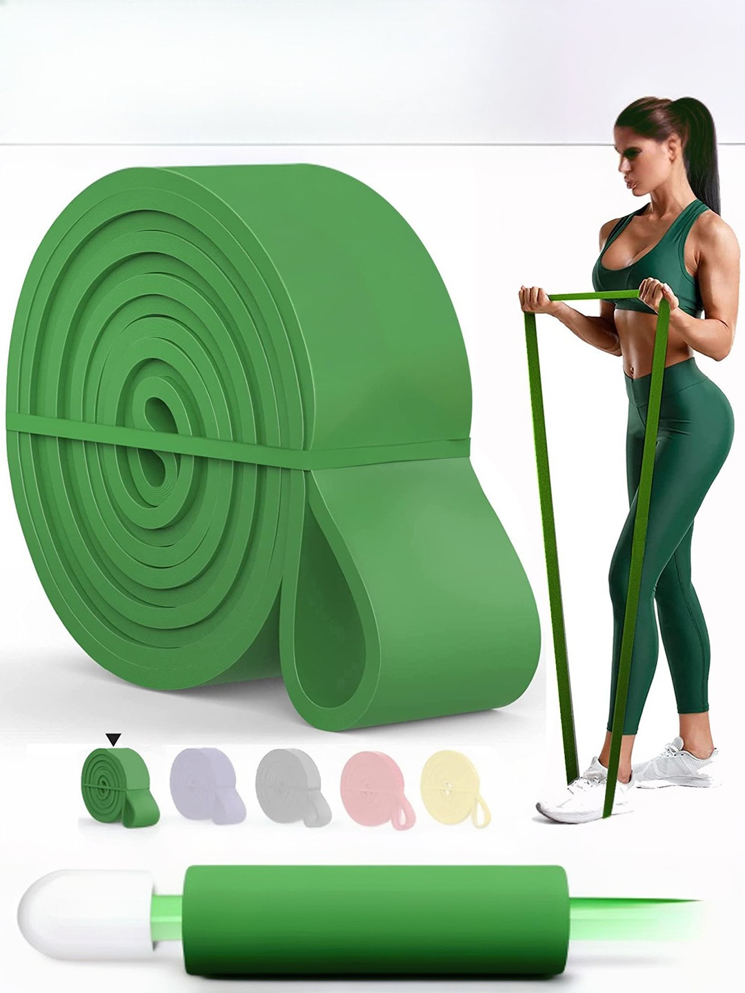 

STRAUSS Pull Ups And Stretching Workout Accessories 23-57Kg, Green