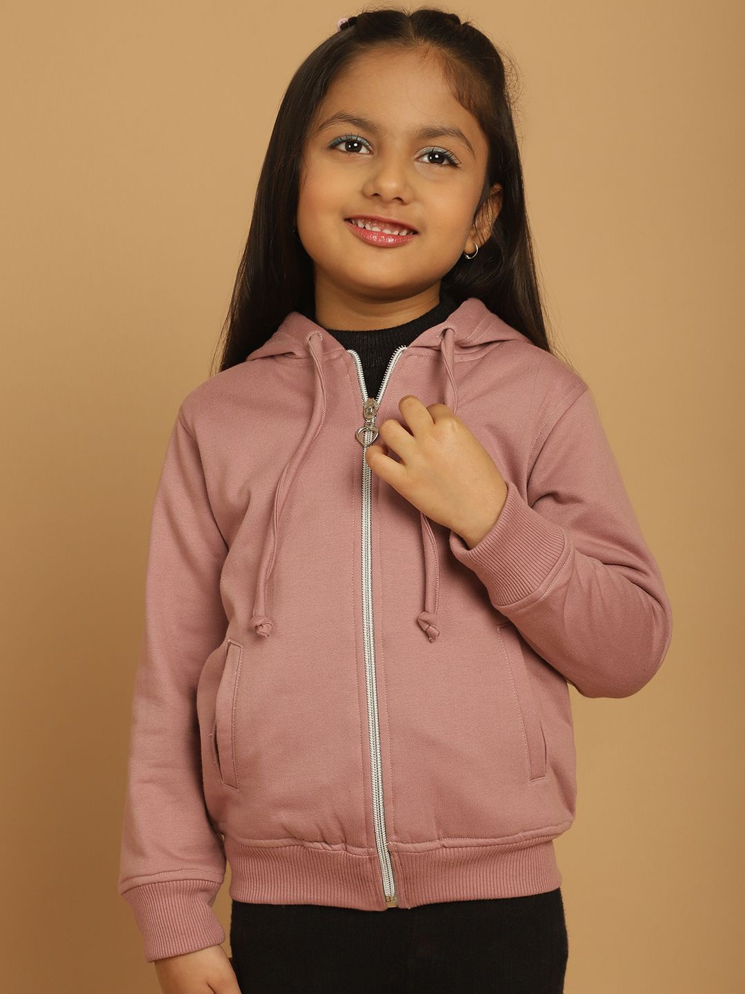 

MINI & MING Girls Solid Hooded Sweatshirt, Lavender