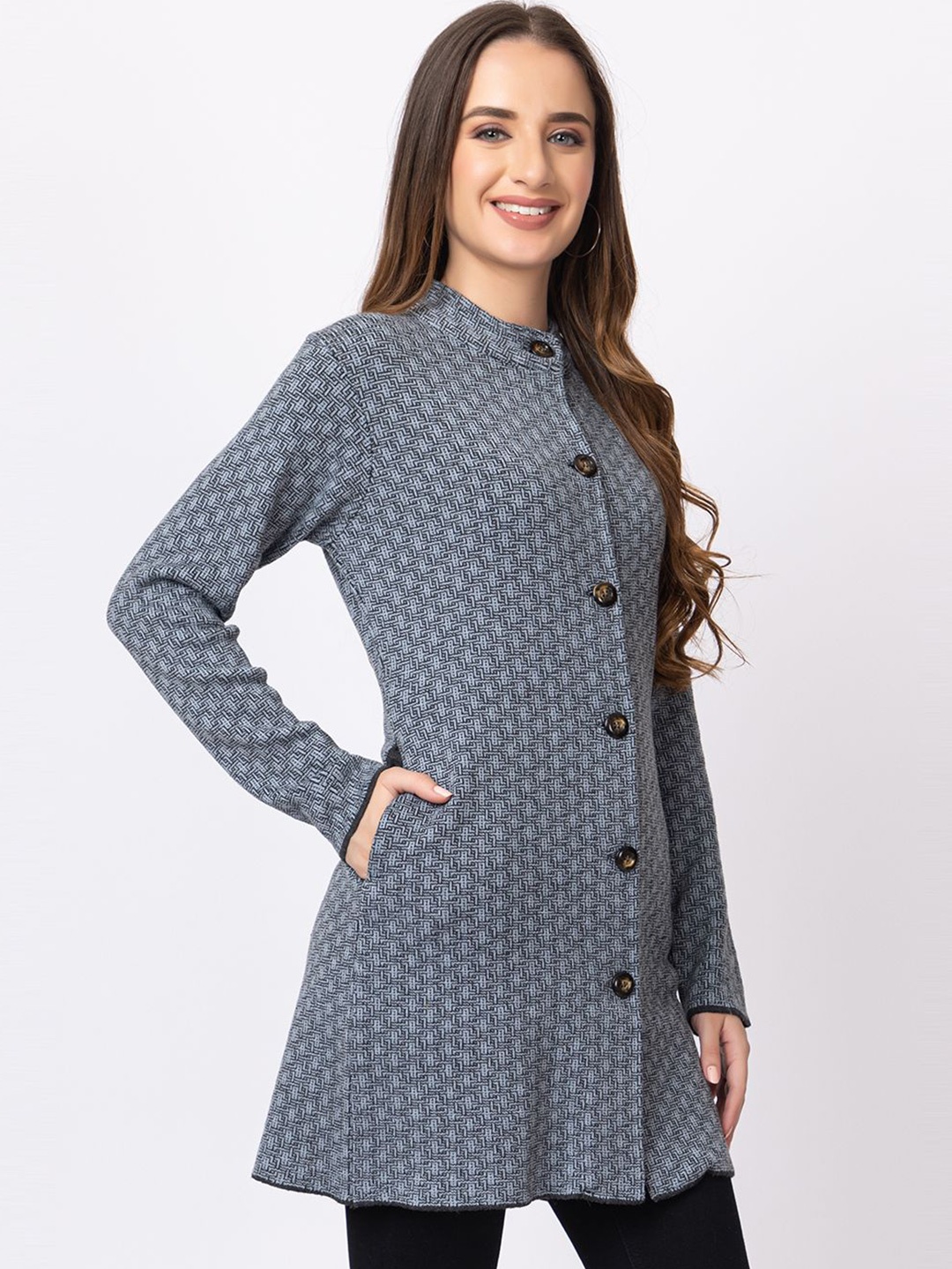 

Anouk Women Printed Cardigan, Charcoal