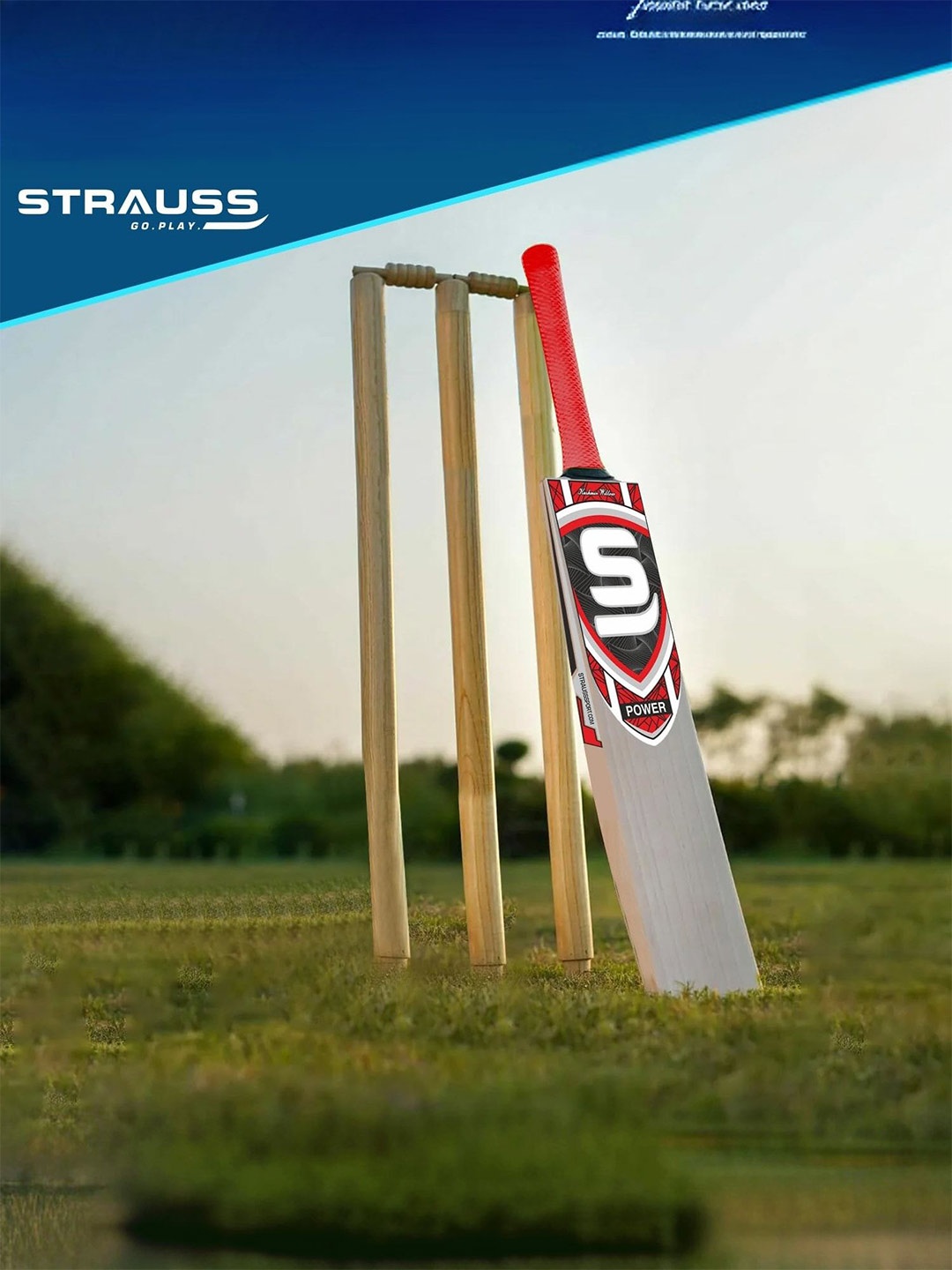 

STRAUSS Kashmir Willow Cricket Bat, Red