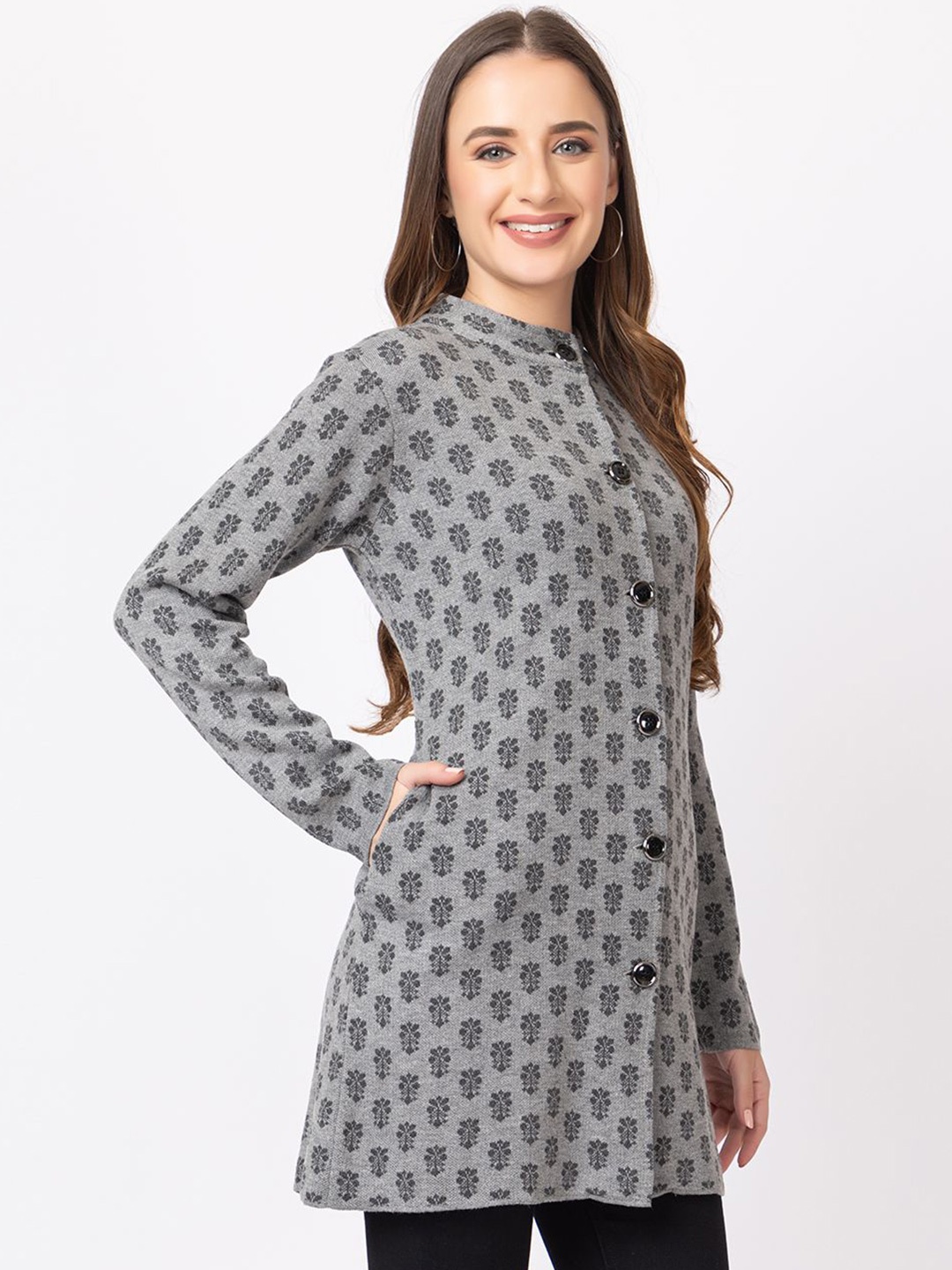 

Anouk Women Floral Printed Cardigan, Grey
