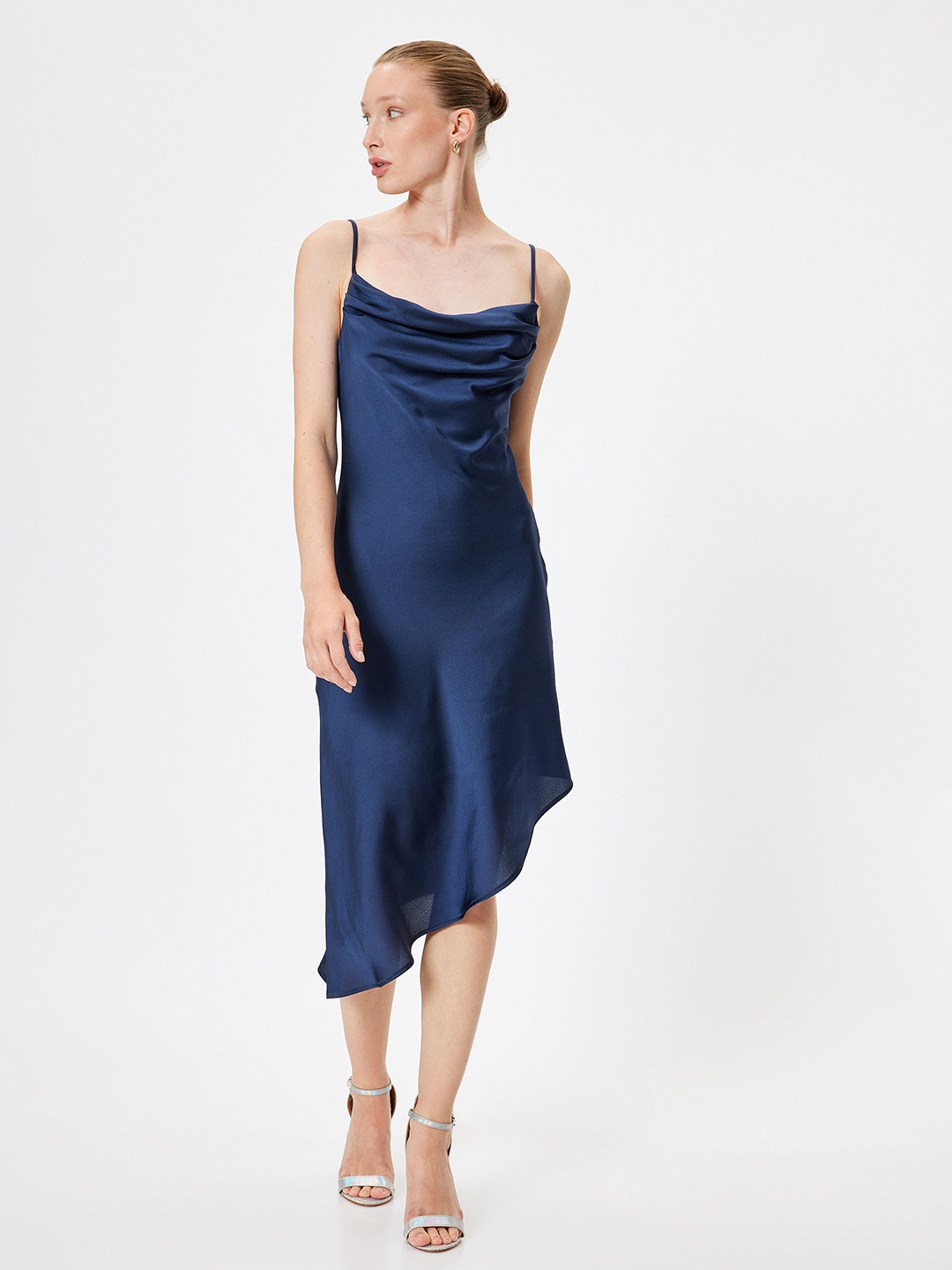 

Koton Women Shoulder Straps A-Line Midi Dress, Blue