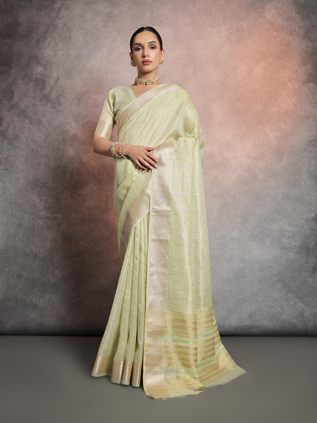 

LeeliPeeri Designer Woven Design Zari Saree, Green