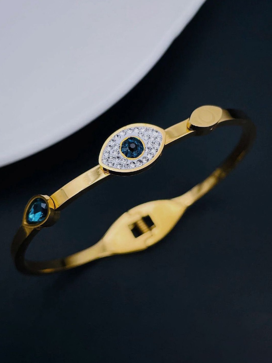 

Designs & You Gold Plated Stainless Steel AD Bangle Style Bracelet