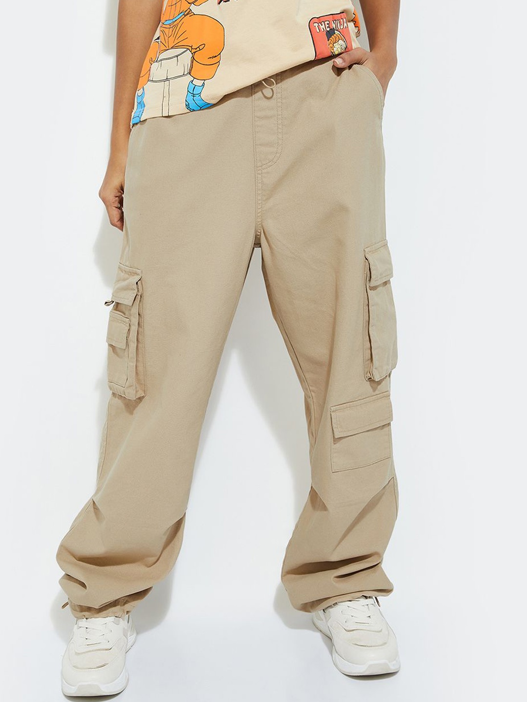 

max URB_N Women Cargo Trousers, Beige