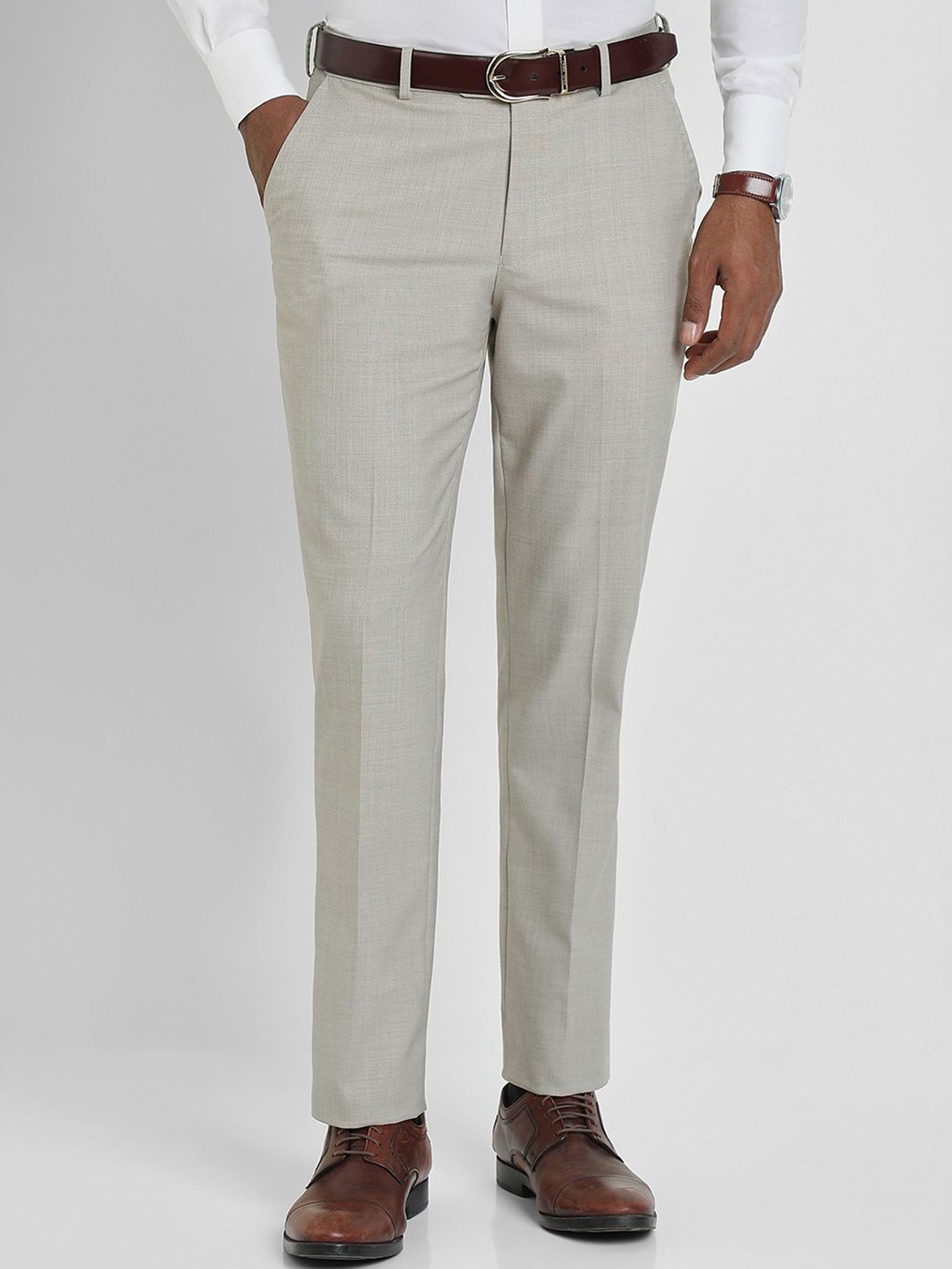 

Allen Solly Sport Men Textured Slim Fit Formal Trousers, Grey
