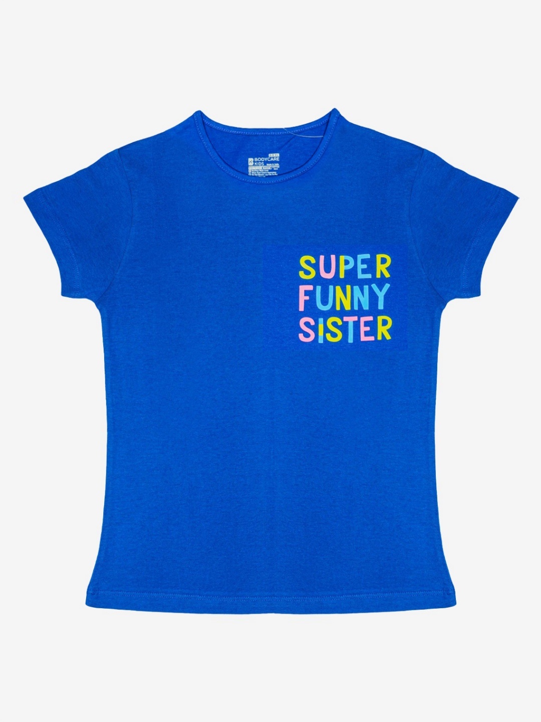 

Bodycare Girls Typography Printed Round Neck Cotton T-shirt, Navy blue