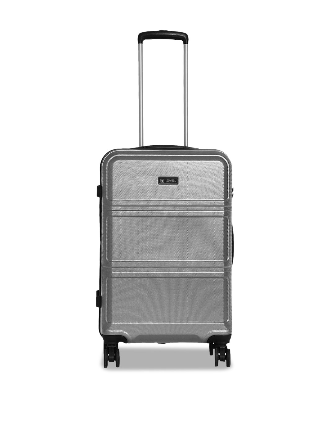 

SWISS MILITARY Textured Hard Sided Trolley Bag, Silver