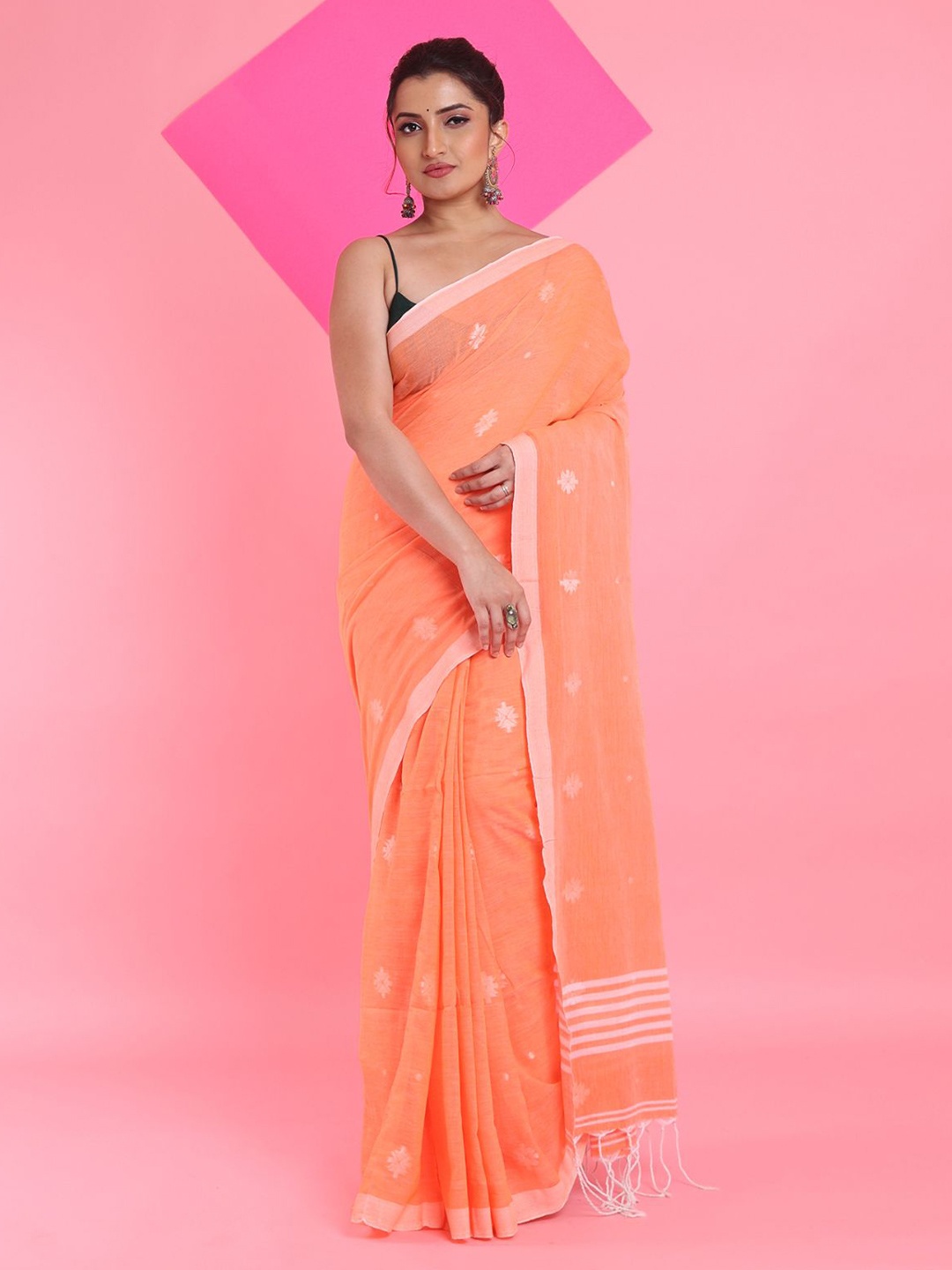 

Arhi Woven Design Pure Cotton Saree, Orange