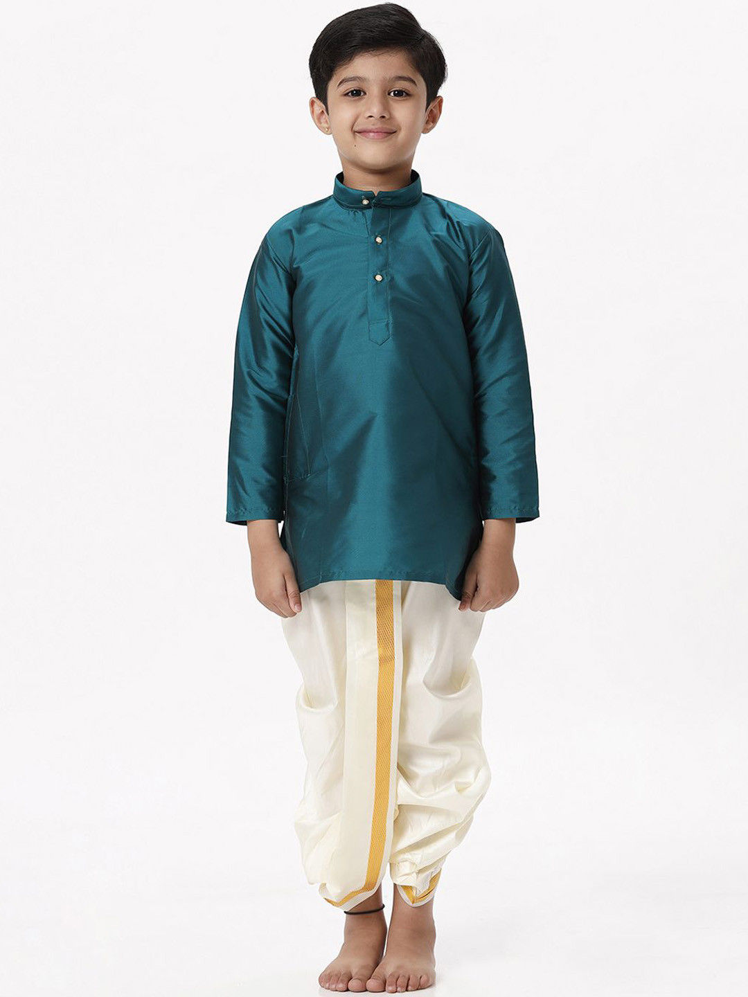 

Ramraj Boys Regular Kurta with Dhoti Pants, Green