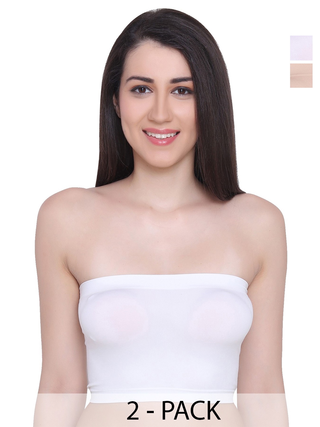

Glamoras Women Bandeau Full Coverage Bra Pack of 2, Beige