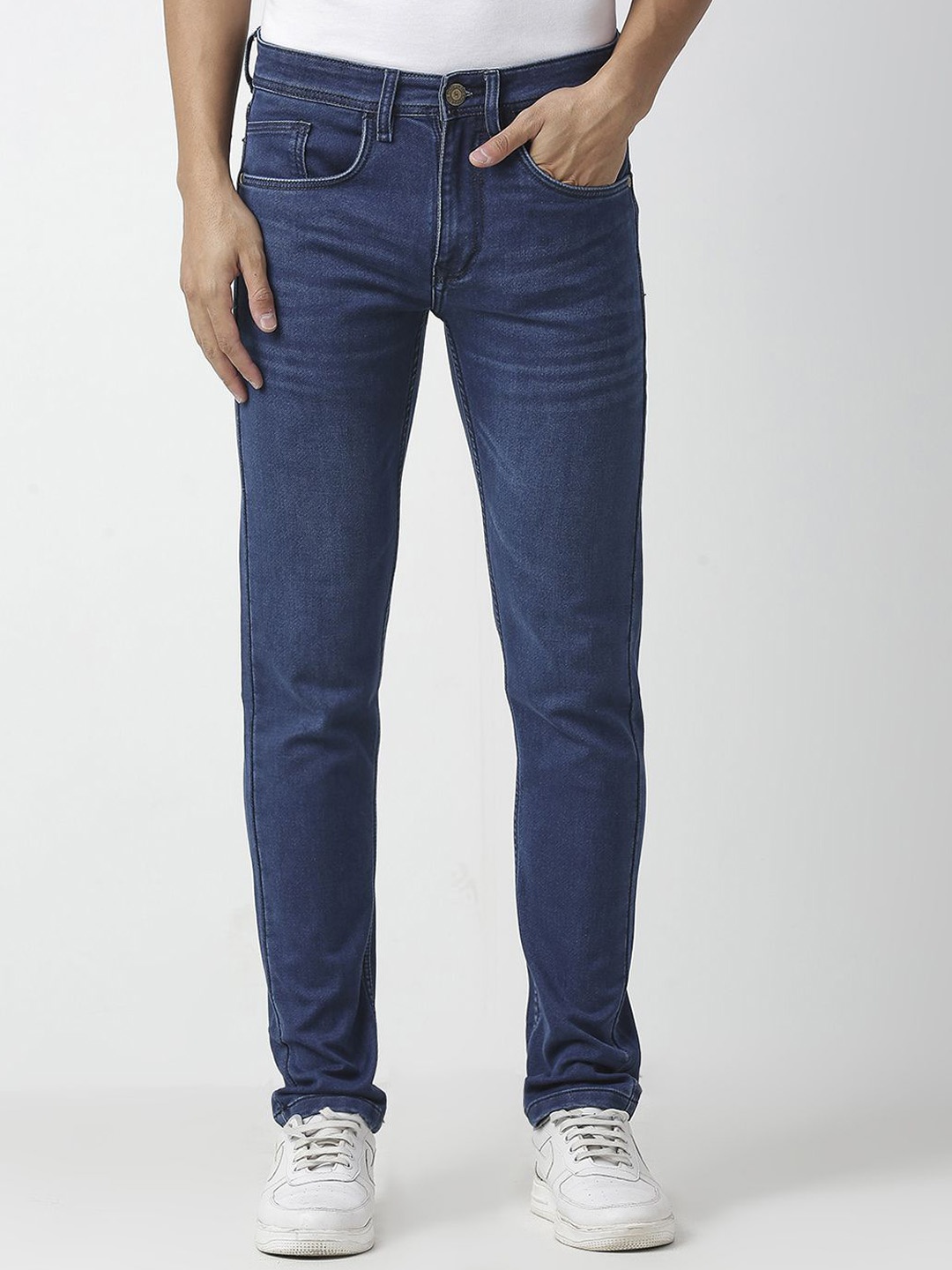 

HJ HASASI Men Mid Rise Cotton Stretchable Jeans, Blue