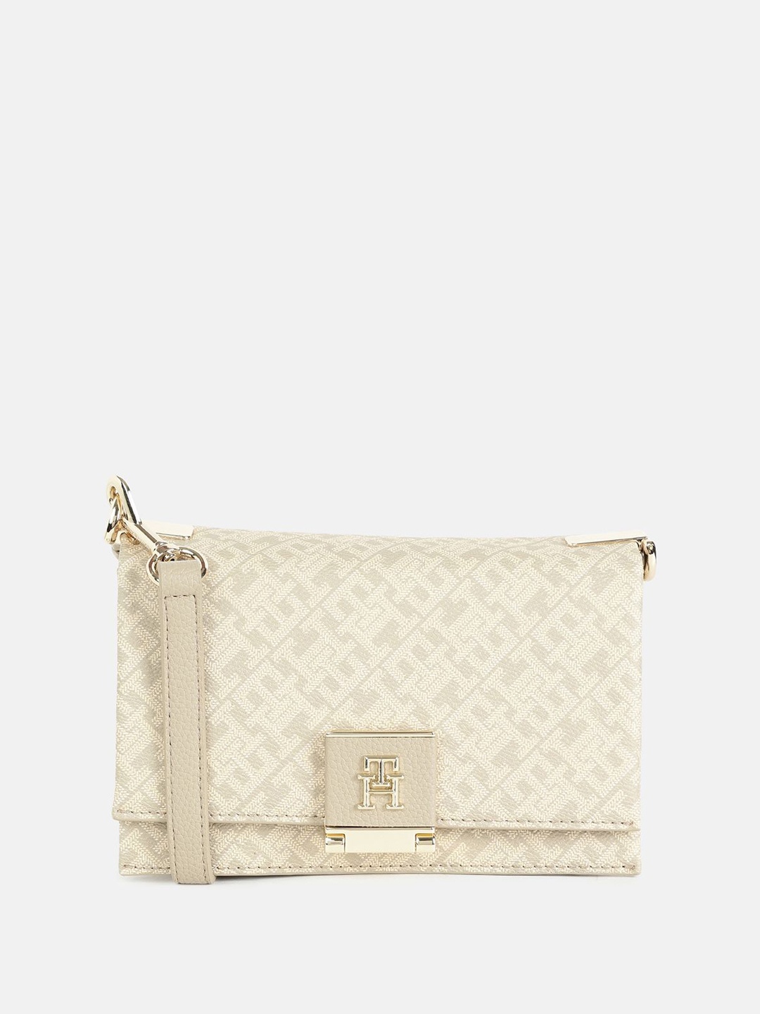 

Tommy Hilfiger PU Structured Sling Bag with Quilted, Beige