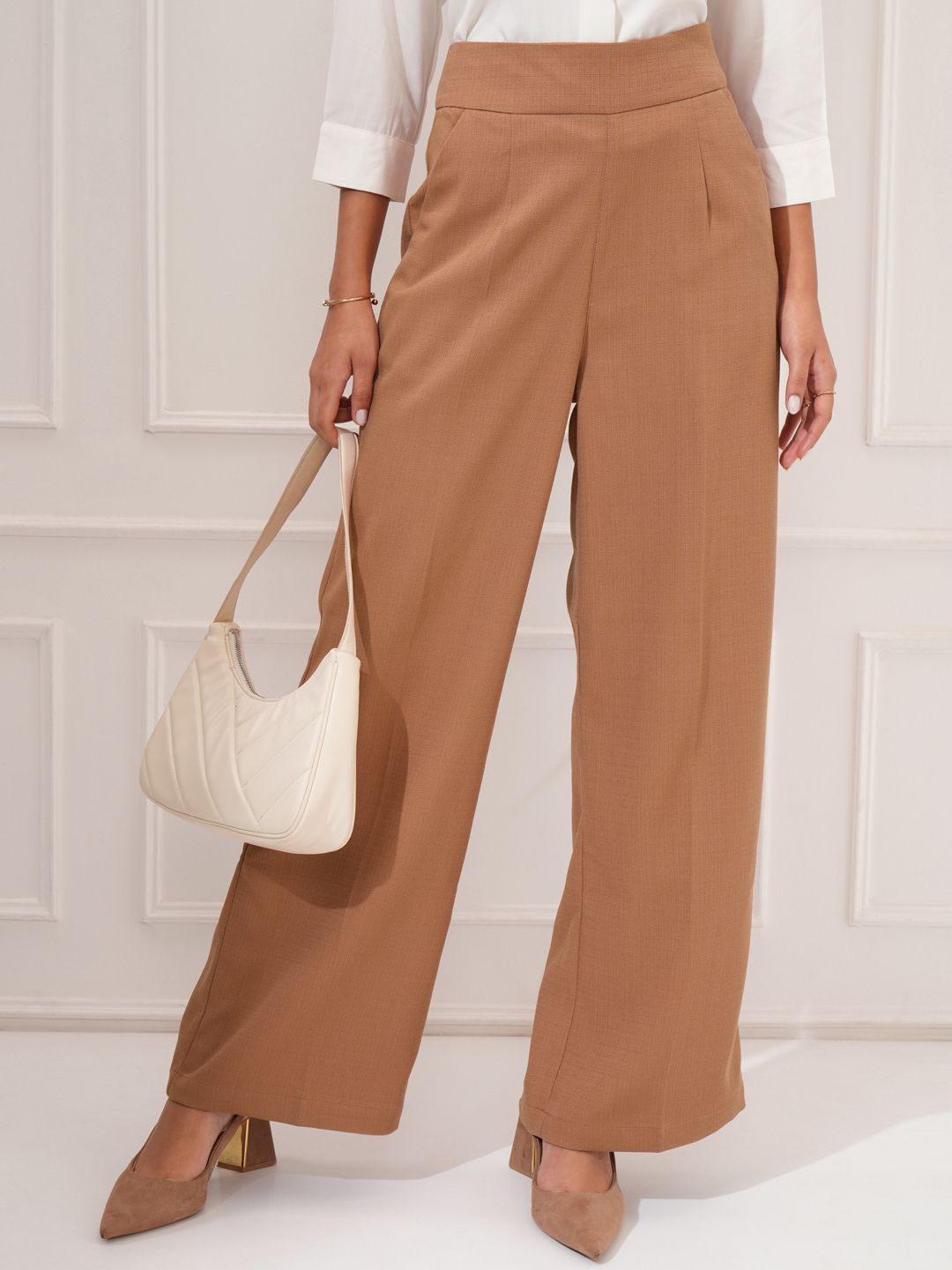 

Tokyo Talkies Women Flared Trousers, Nude