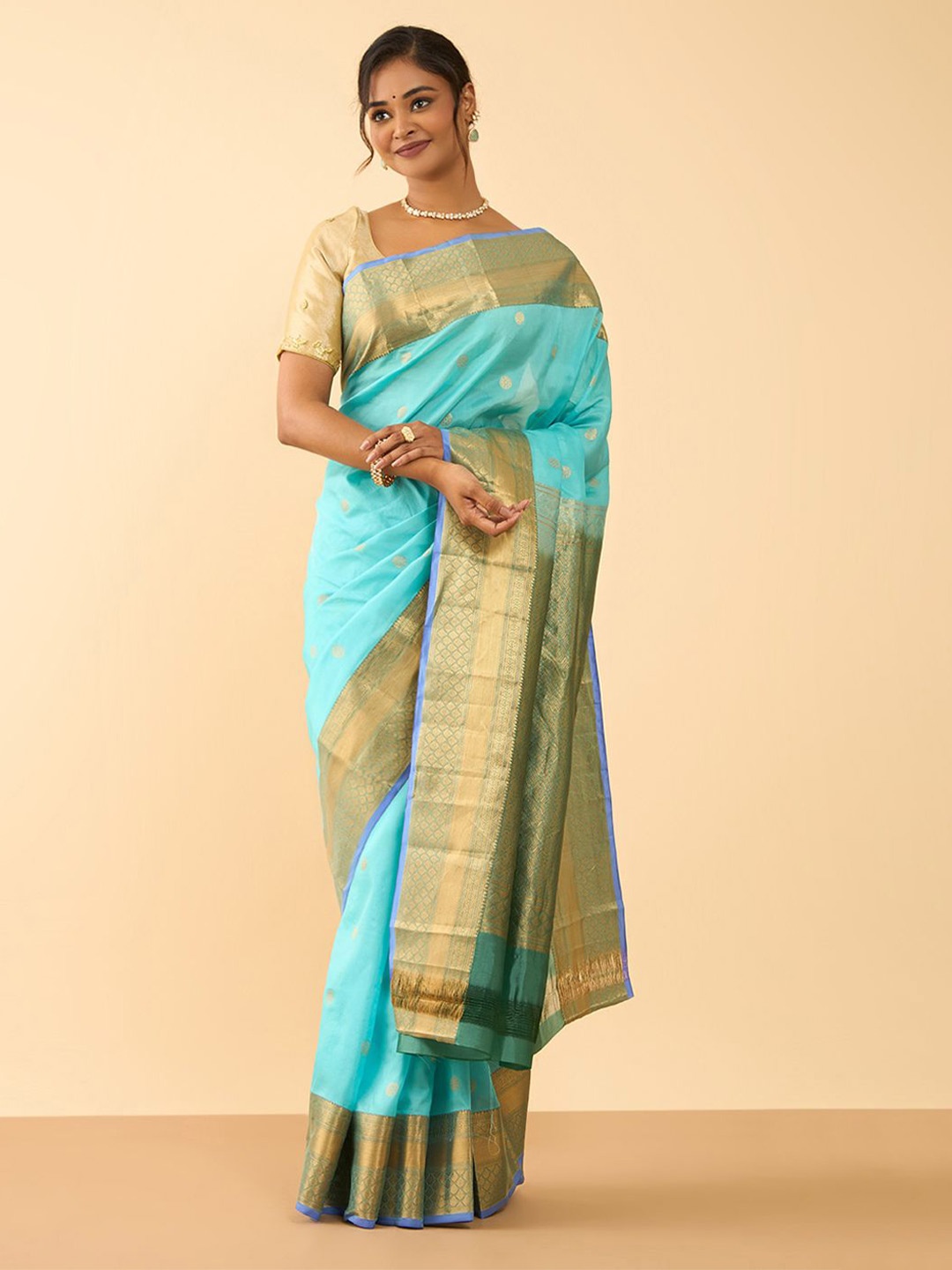 

Taneira Woven Design Zari Saree, Blue