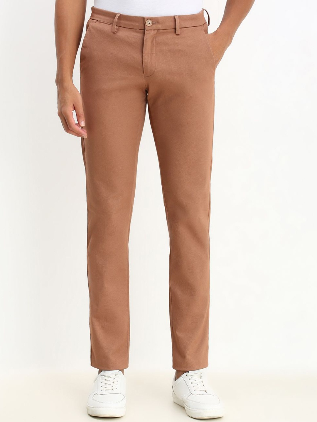 

Allen Solly Men Slim Fit Trousers, Brown