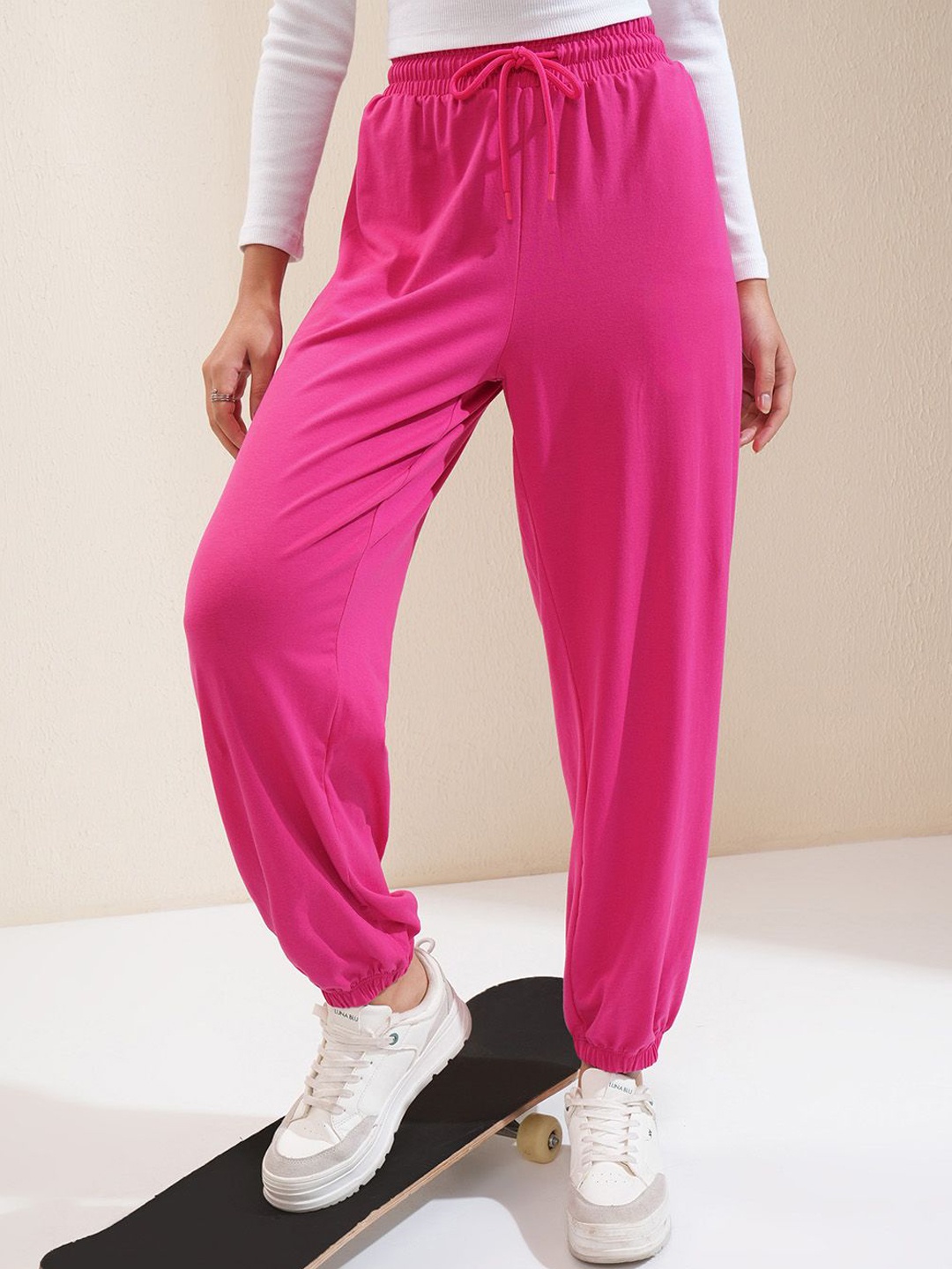 

Tokyo Talkies Women Joggers Trousers, Pink