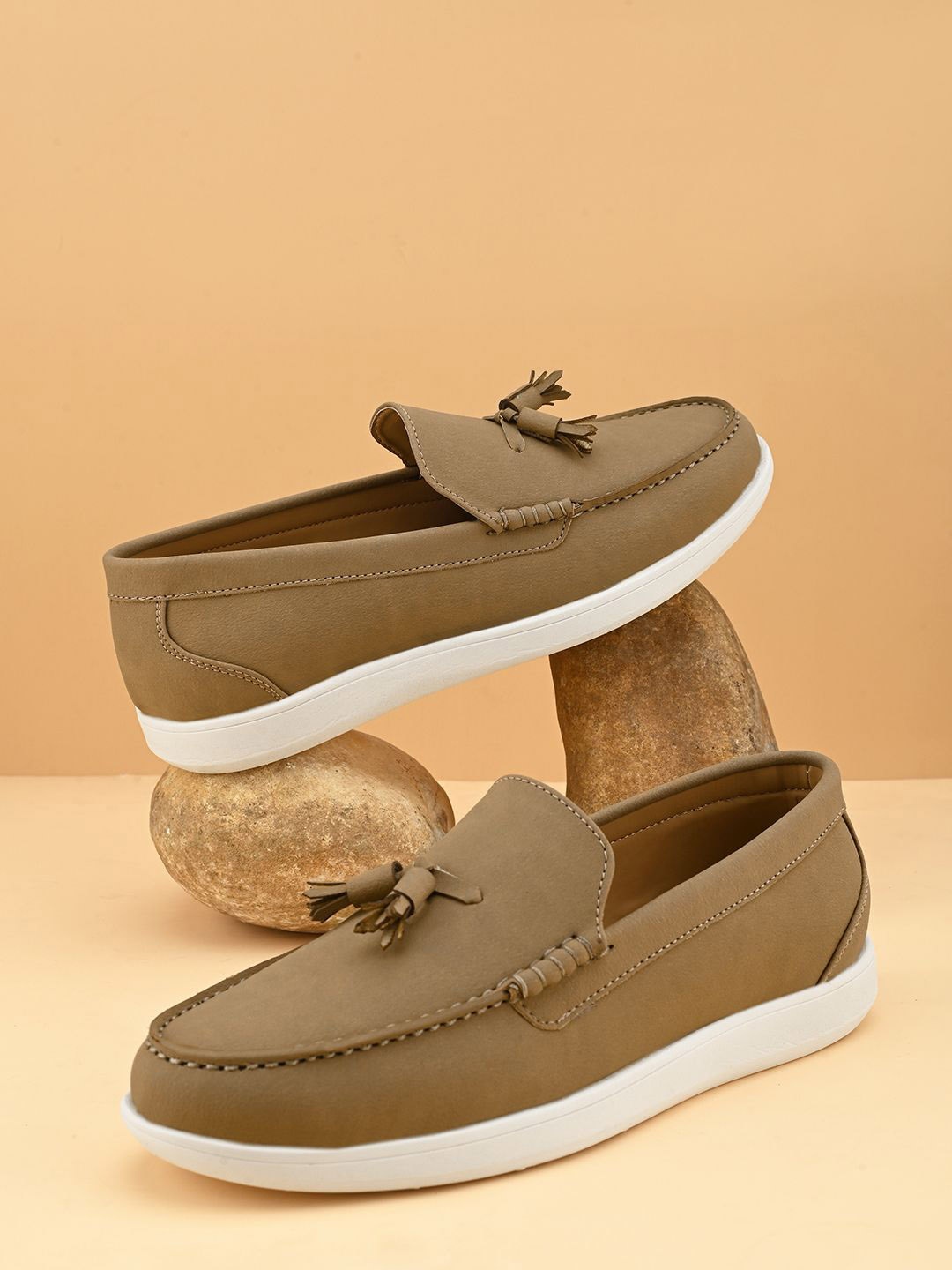 

Mast & Harbour Men Suede Slip-On Sneakers, Beige
