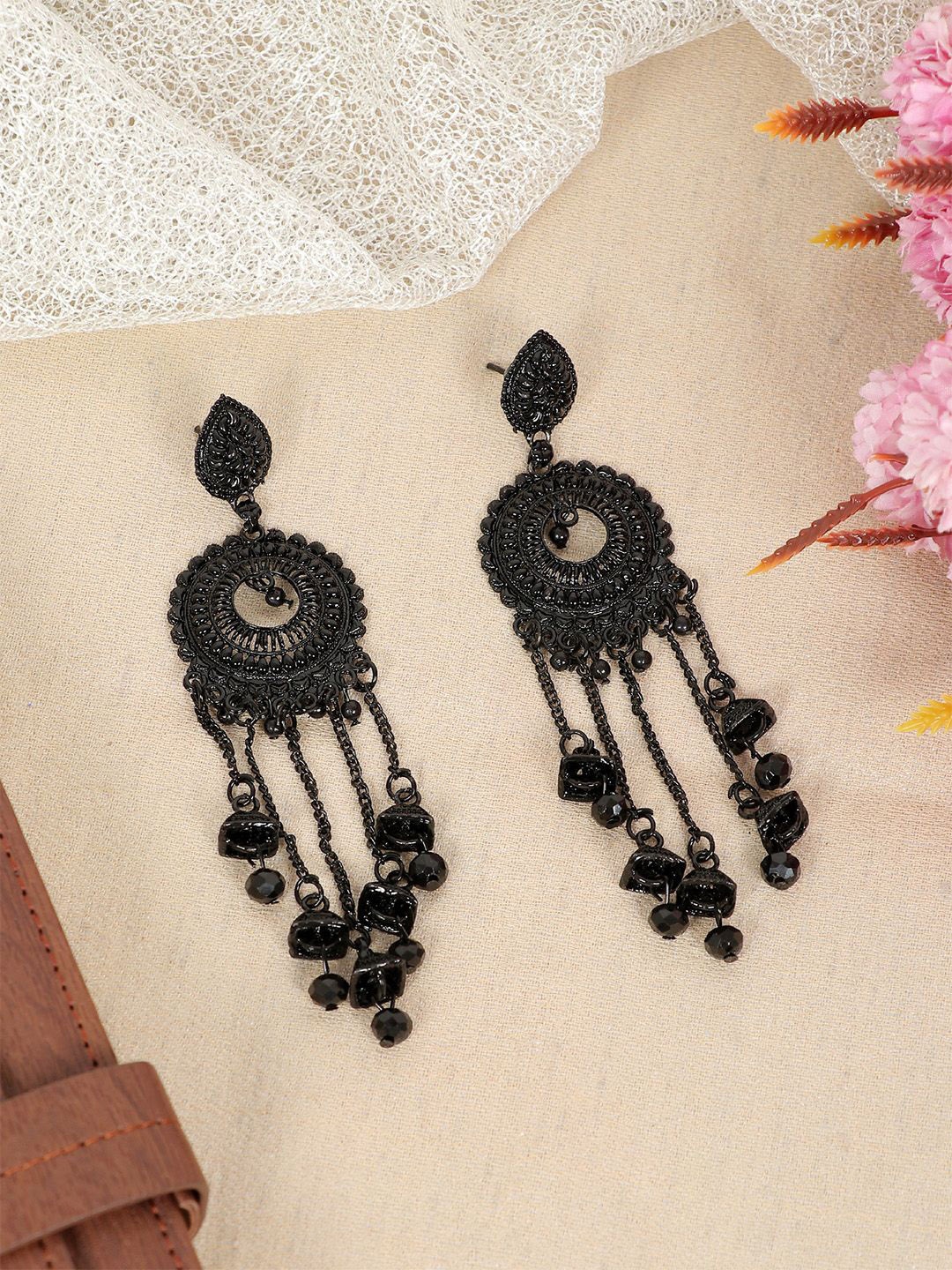 

Zoey Brass-Plated Classic Oxidised Dangler Drop Earring, Black