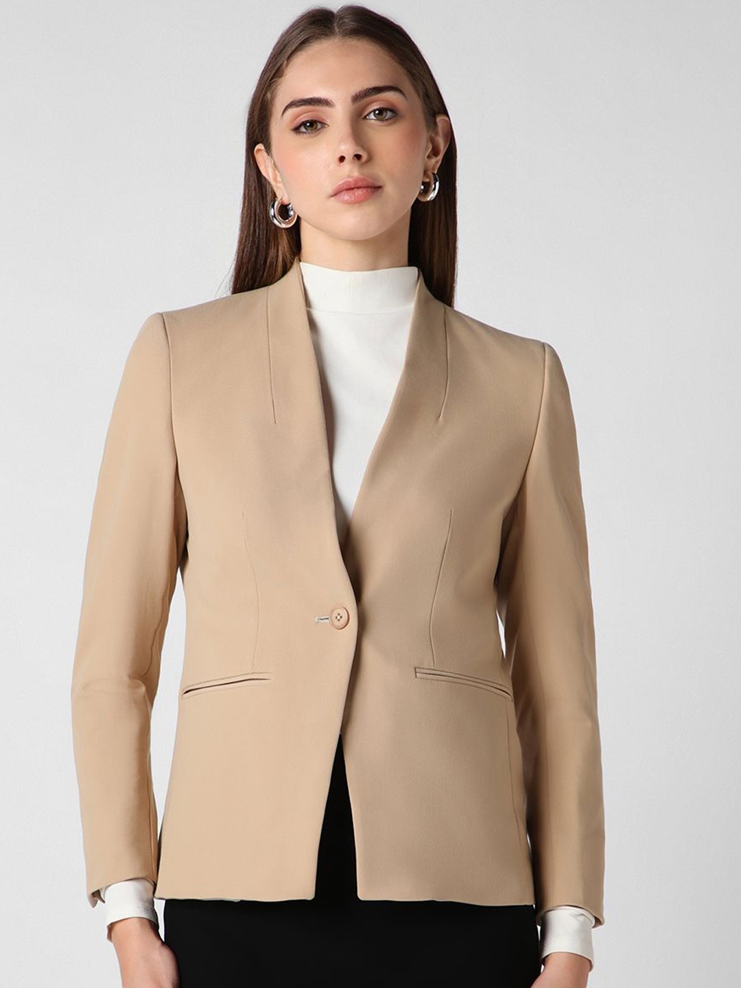 

Van Heusen Woman Shawl Collar Single-Breasted Formal Blazer, Khaki