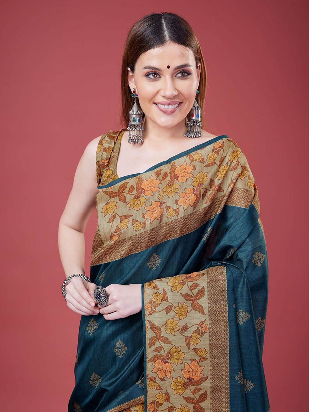 

DOI MOI Ethnic Motifs Silk Blend Banarasi Saree, Blue