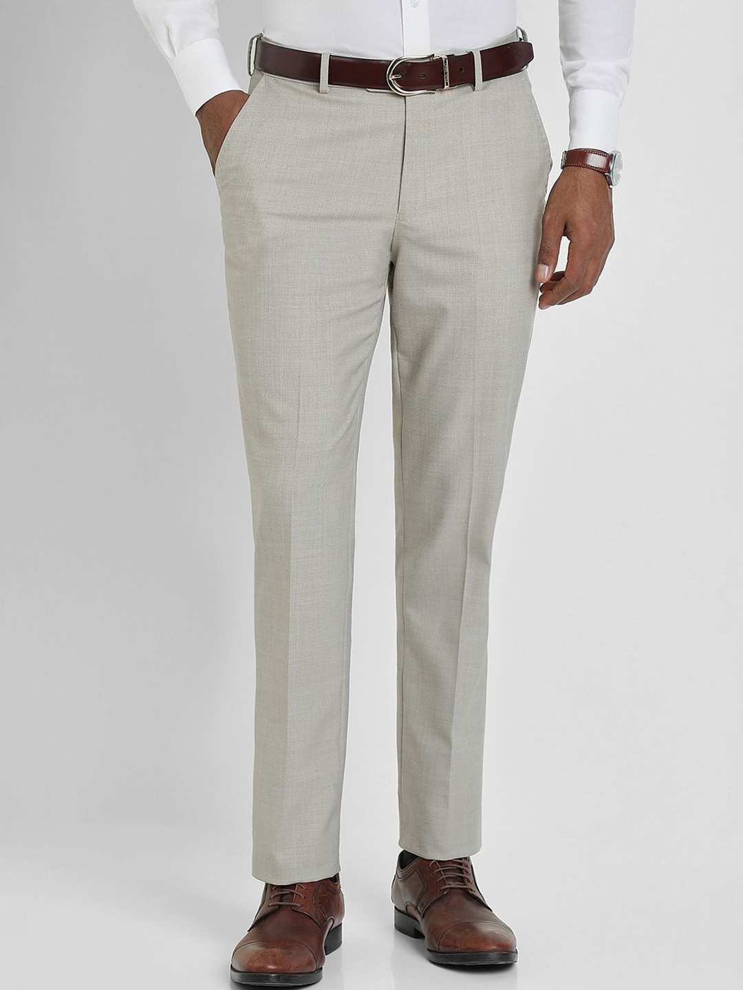 

Allen Solly Sport Men Textured Slim Fit Formal Trousers, Grey