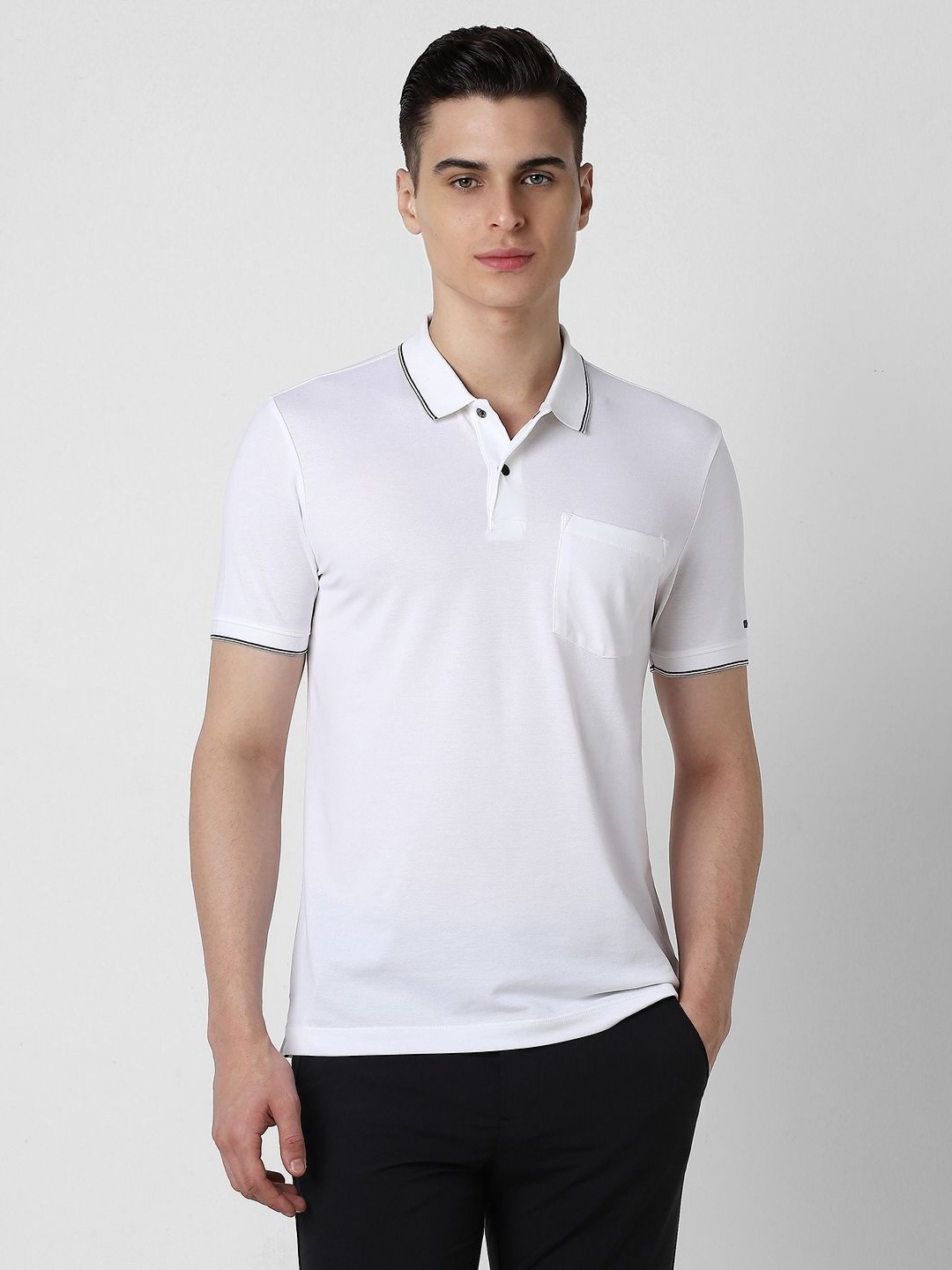 

Van Heusen Flex Men Solid Polo Collar Cotton T-shirt, White