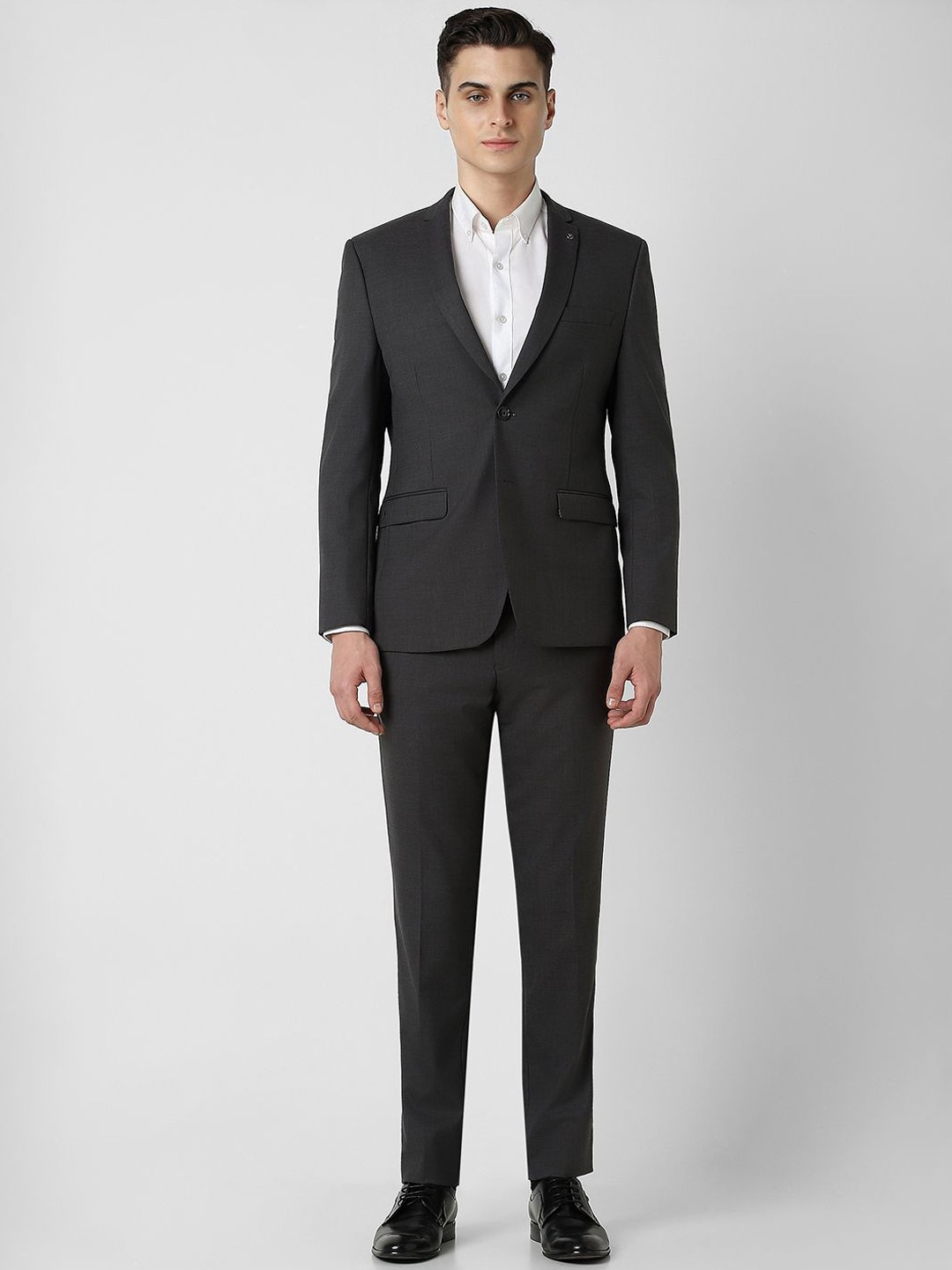 

Van Heusen Self-Design Slim Fit Single-Breasted Two Piece Suits, Grey