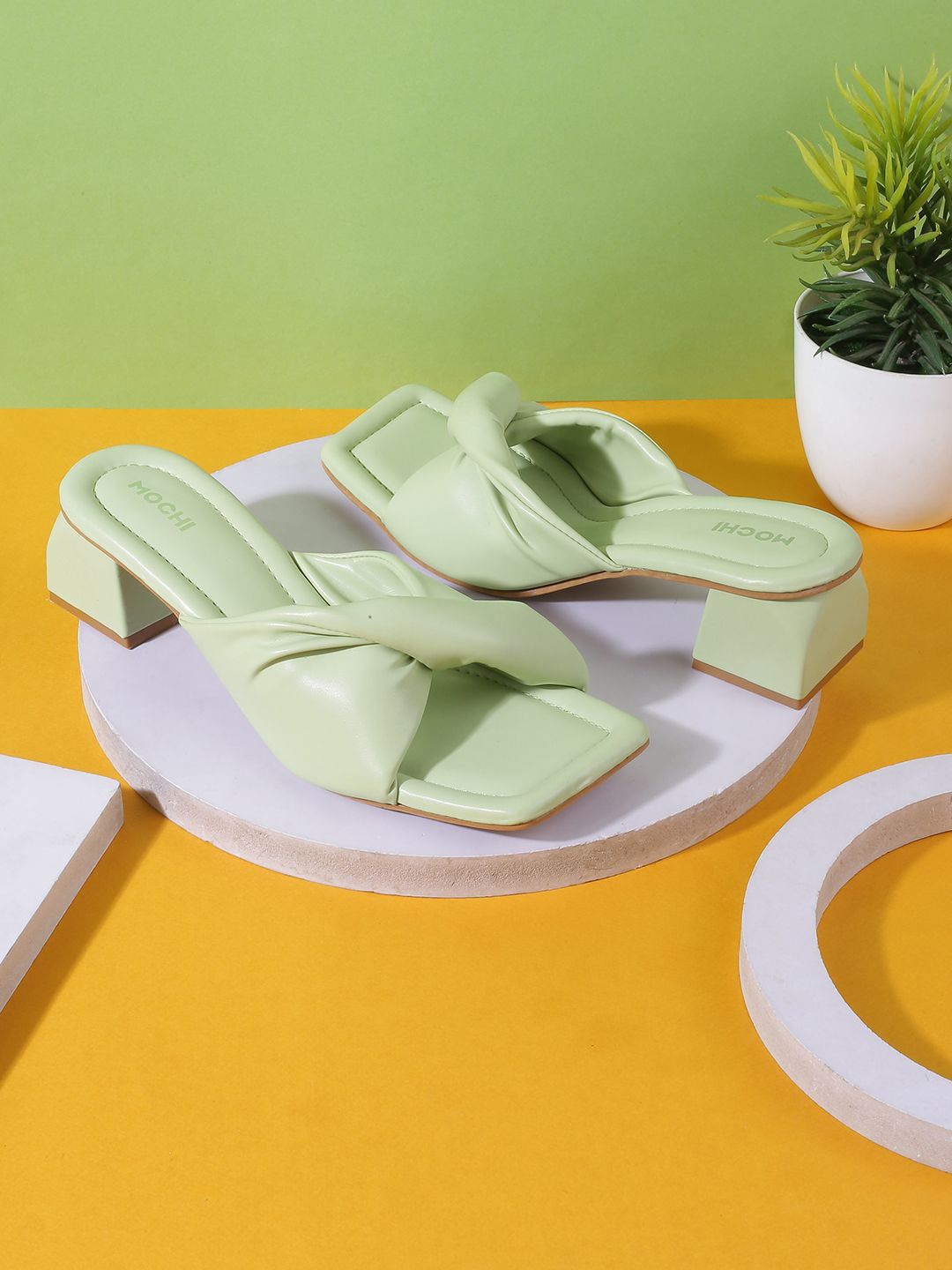 

Mochi Women Block Heels Sandals, Green