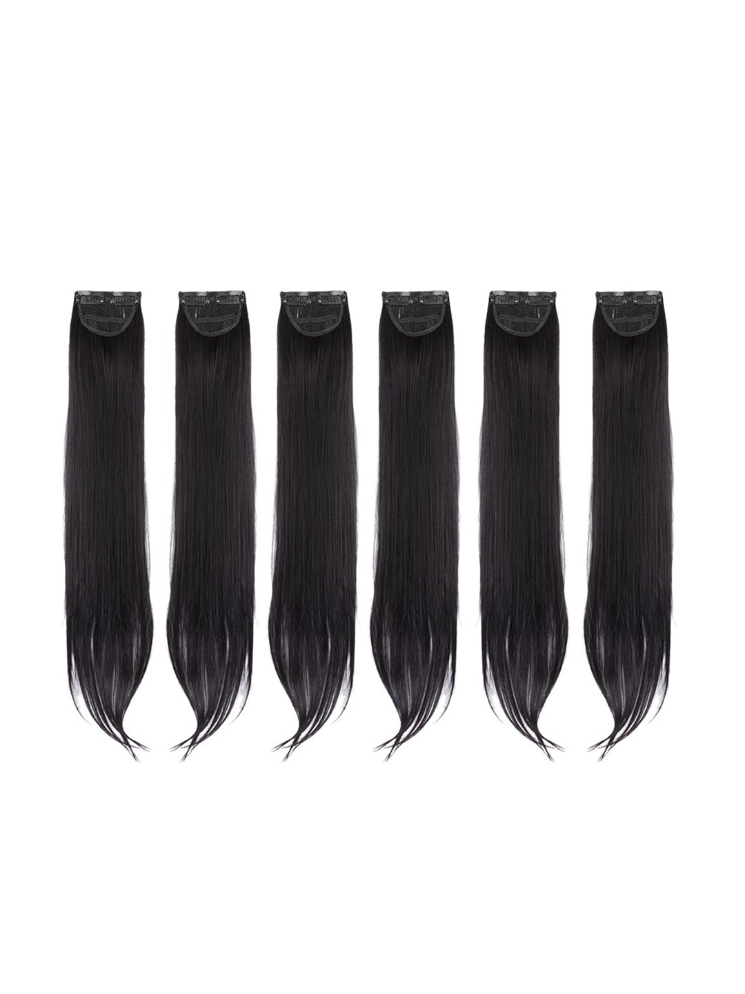 

Milano Treasures Set of 6 Clip-In Side Patches Hair Extension - Natural Black