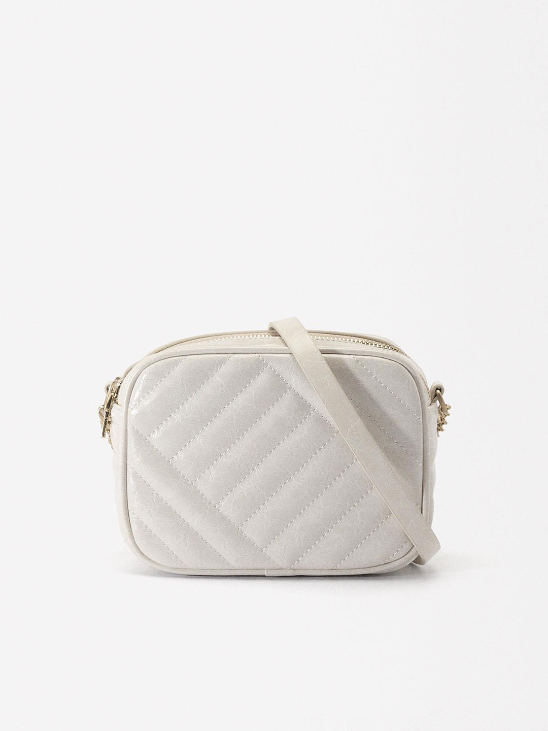 

PARFOIS Textured Quilted Crossbody Sling Bag, Off white