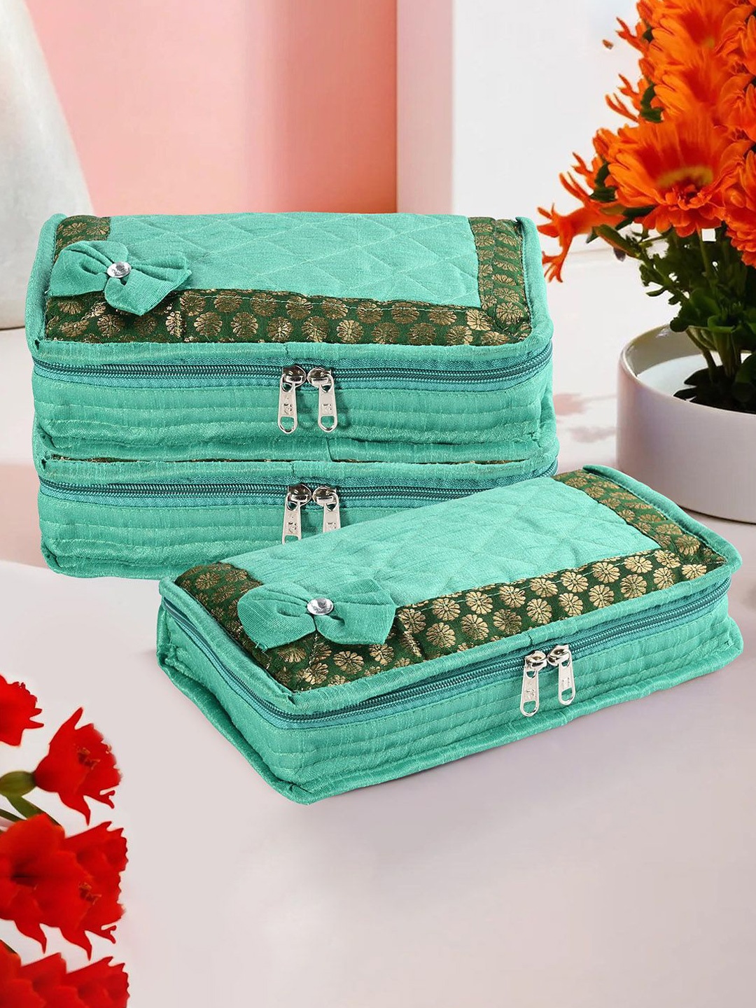 

Kuber Industries Green 3 Pieces Jewellery Organisers