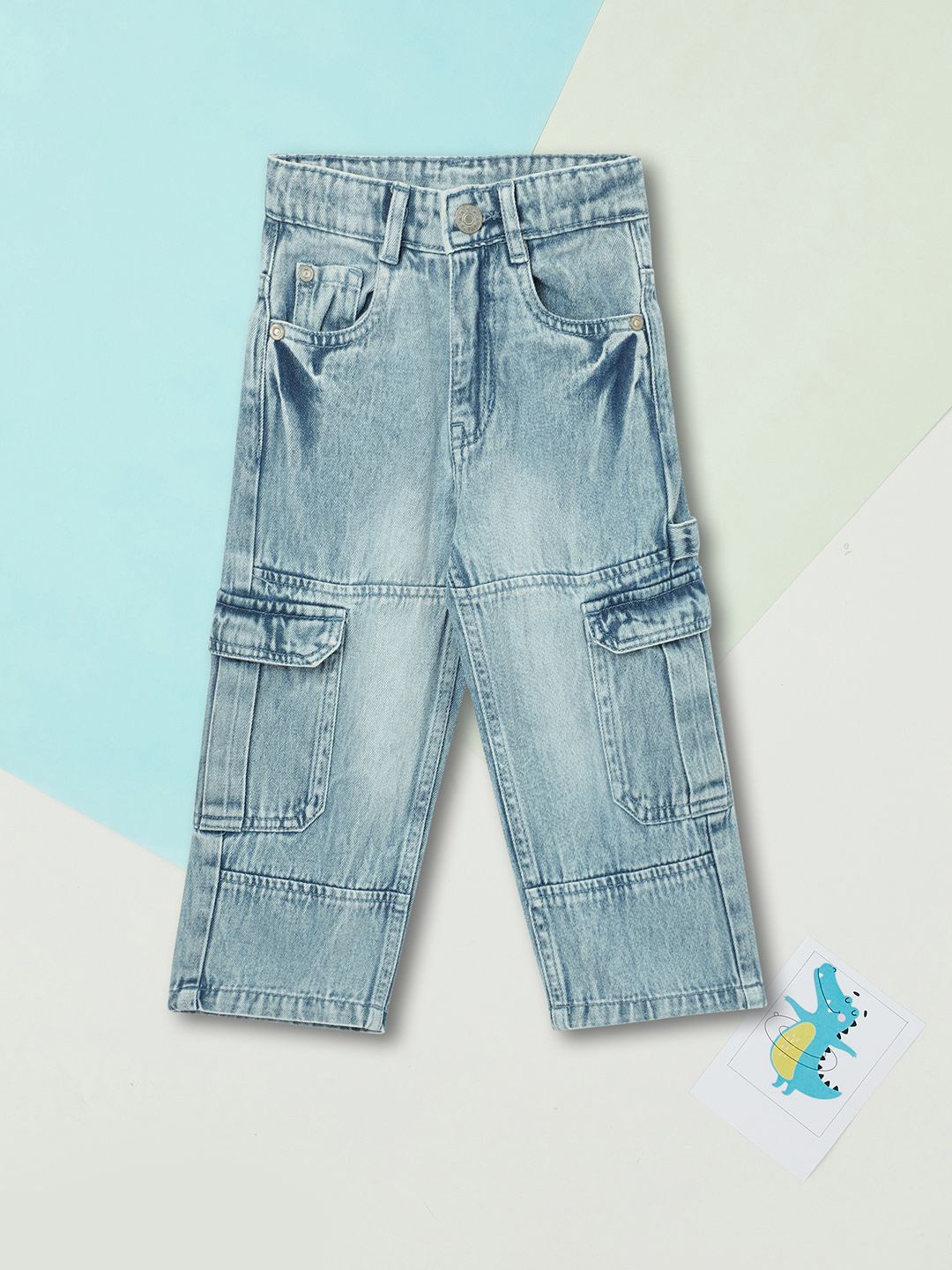 

max Boys Mid-Rise Pure Cotton Heavy Fade Jeans, Blue