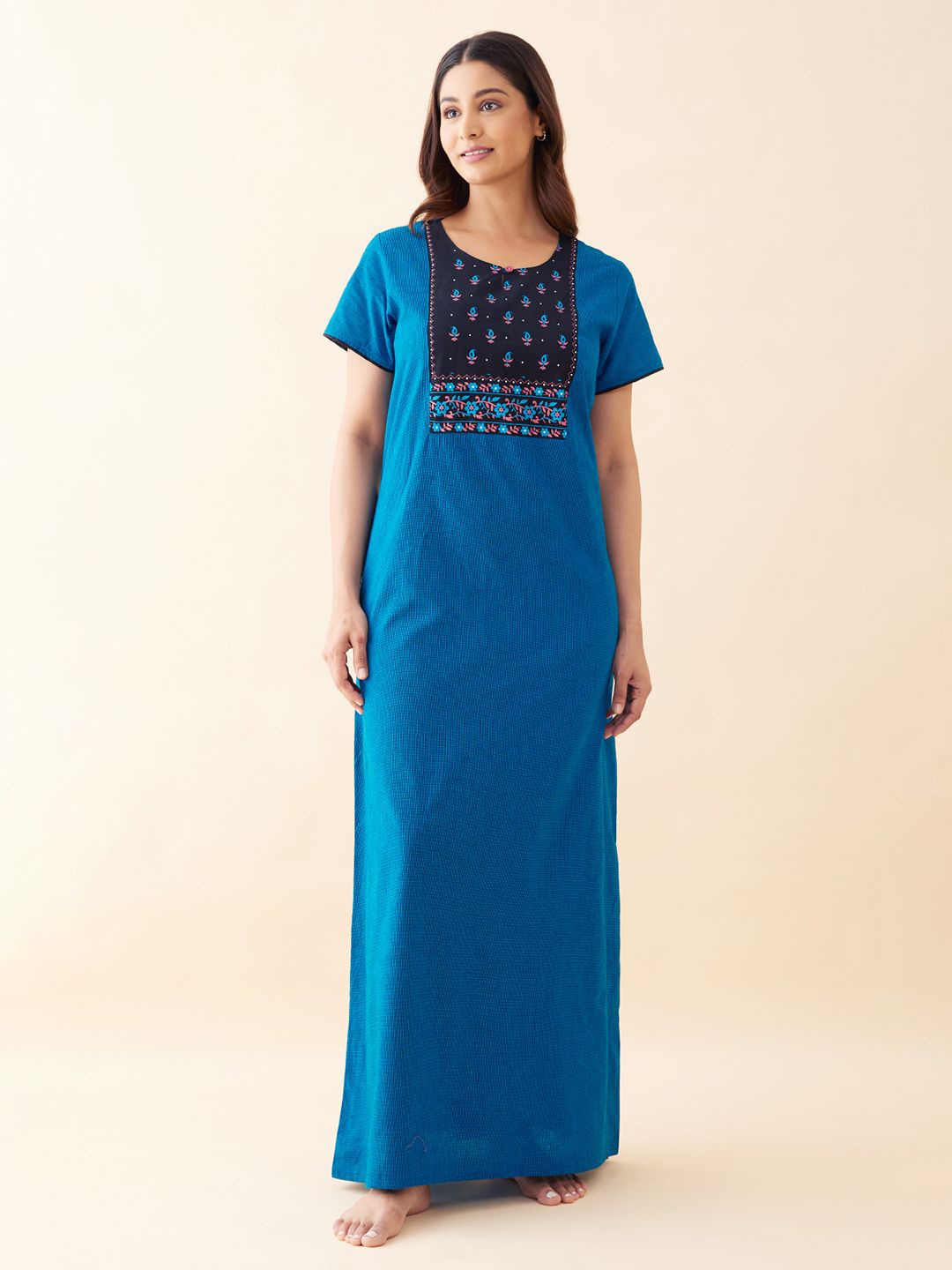 

Maybell Printed Maxi Nightdress, Blue