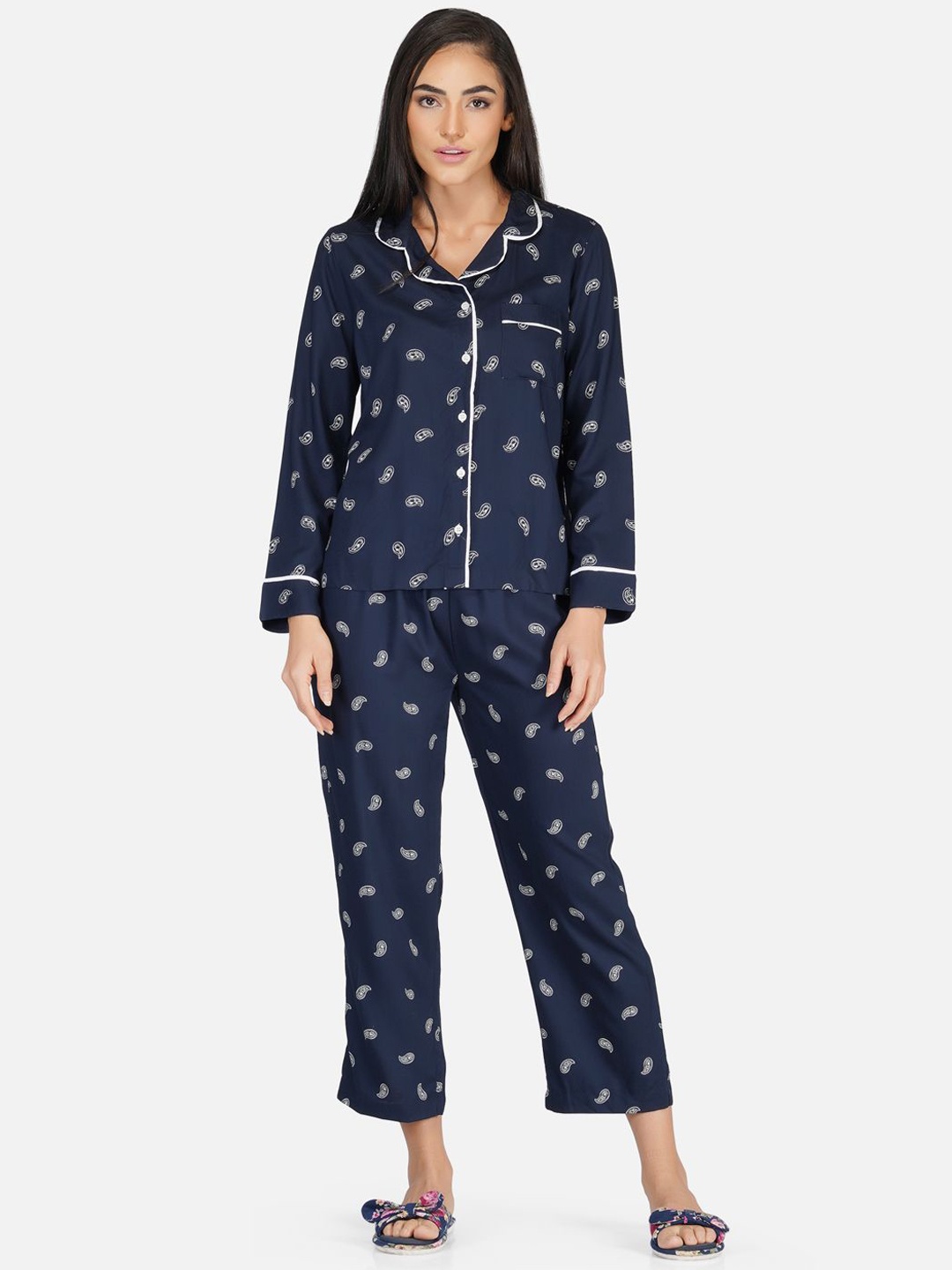 

Street22 Women Printed Night suit, Blue
