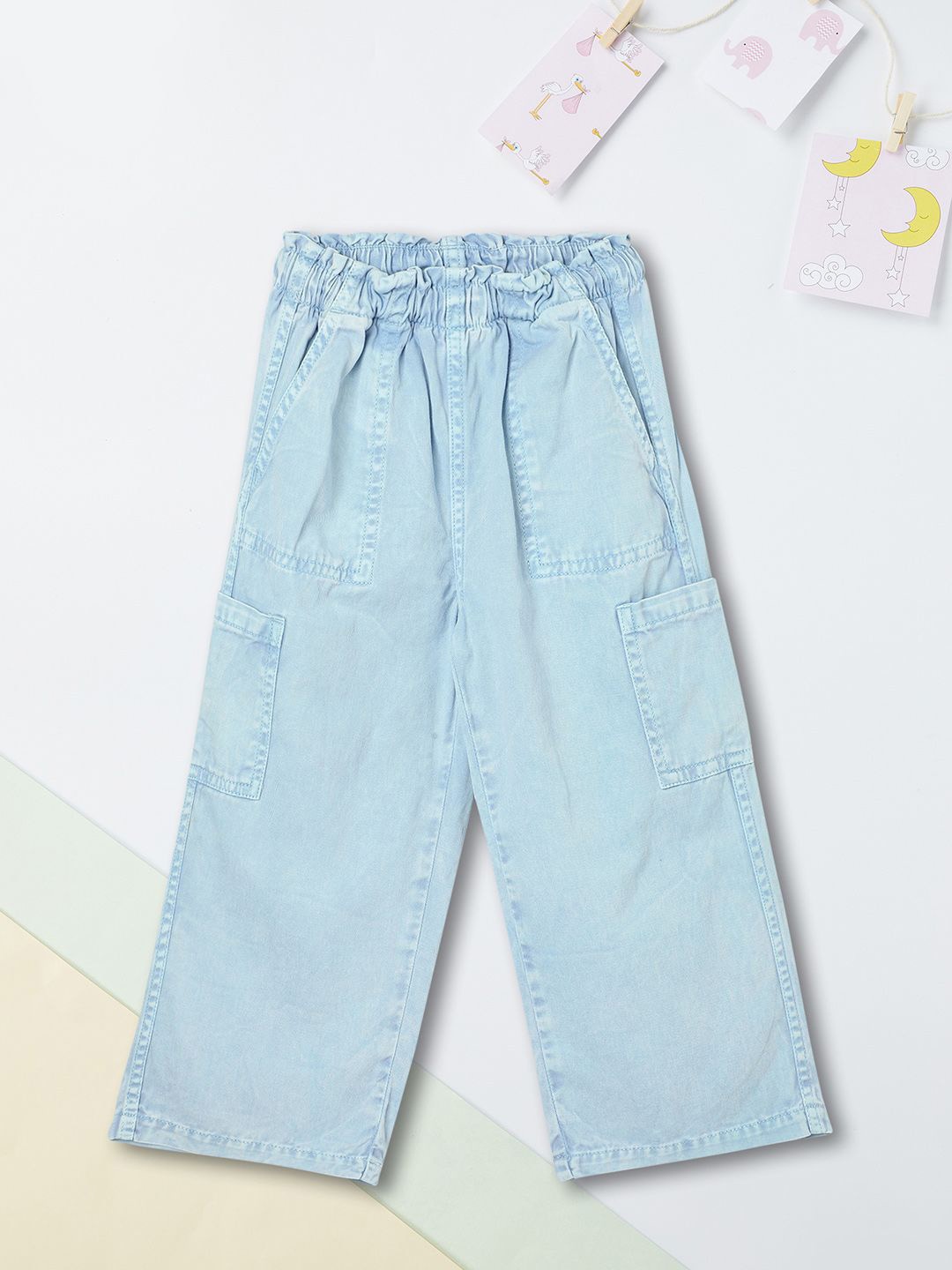 

max Girls Mid-Rise Pure Cotton Jeans, Blue