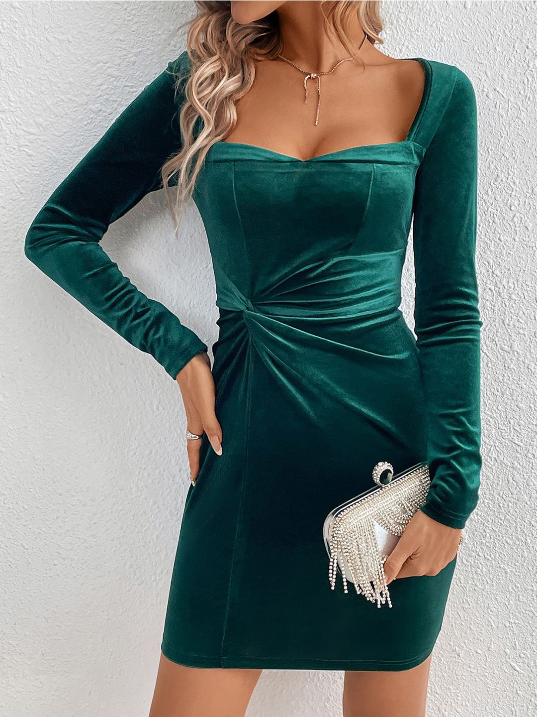 

StyleCast Velvet Solid Bodycon Dress, Teal