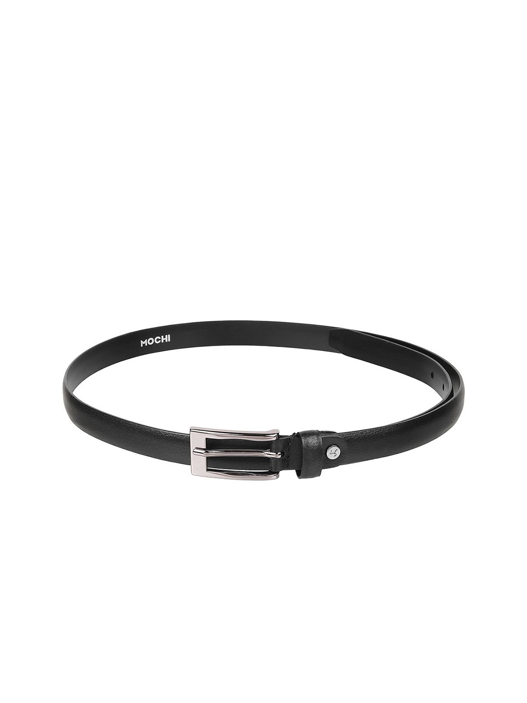 

Mochi Women Textured Tang Closure Leather Belt, Black