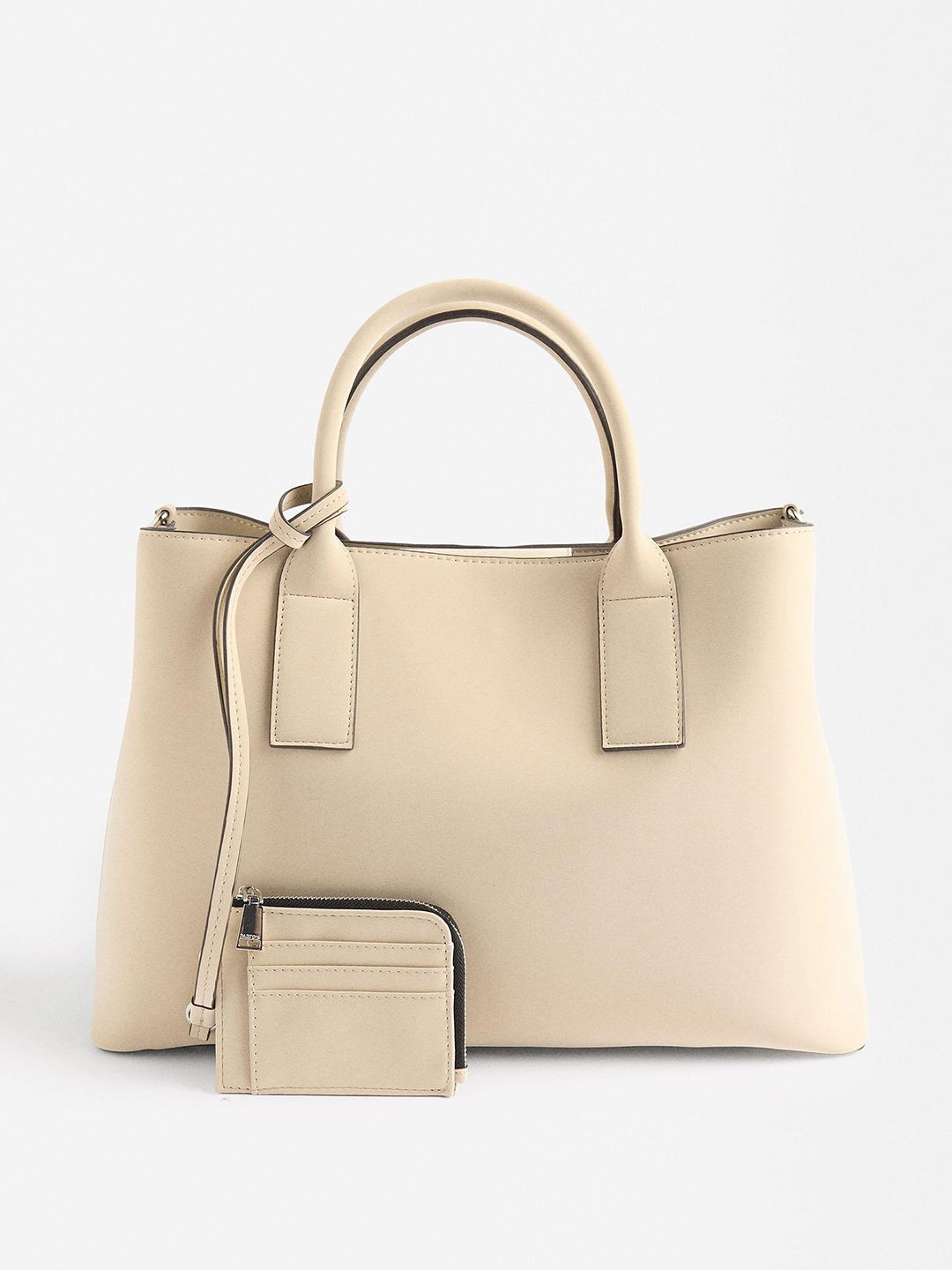 

PARFOIS Oversized Structured 16 Inch Laptop Handheld Bag, Off white
