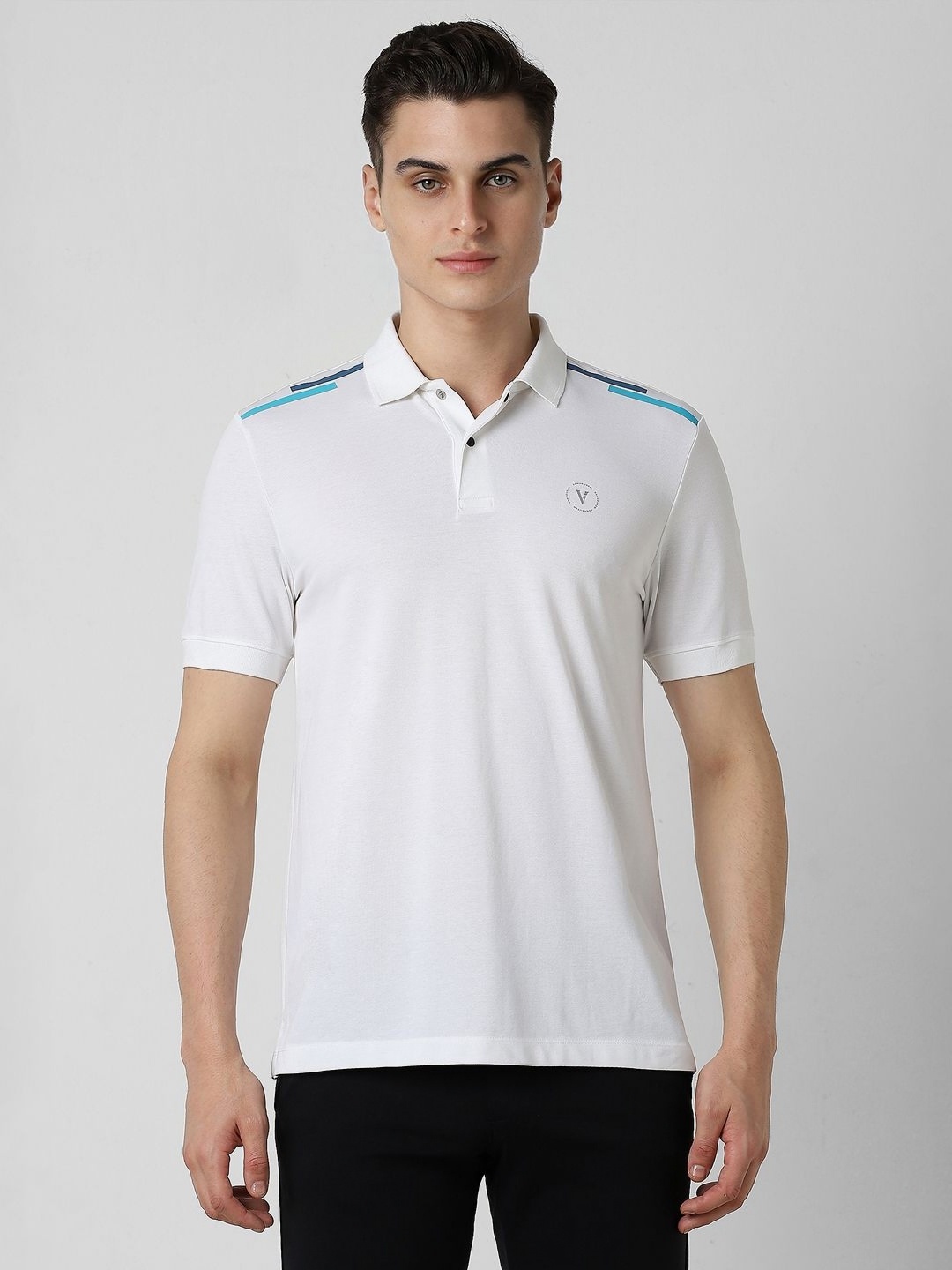 

Van Heusen Flex Men Solid Polo Collar Cotton Slim Fit T-shirt, White