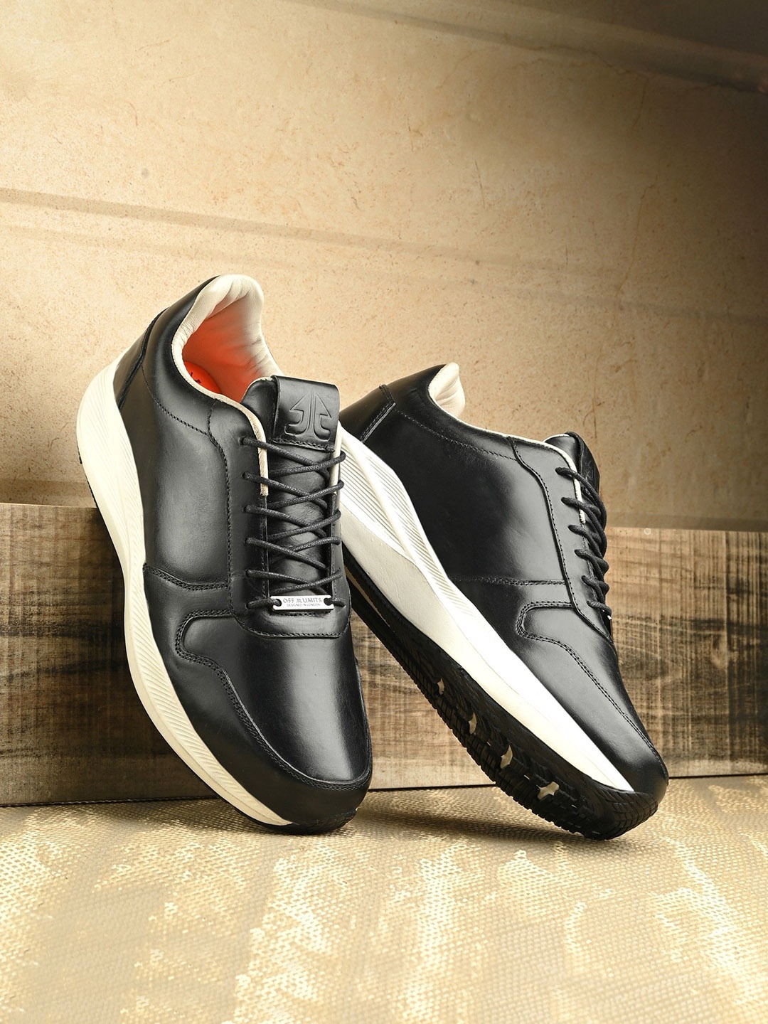 

OFF LIMITS Men Leather Sneakers, Black