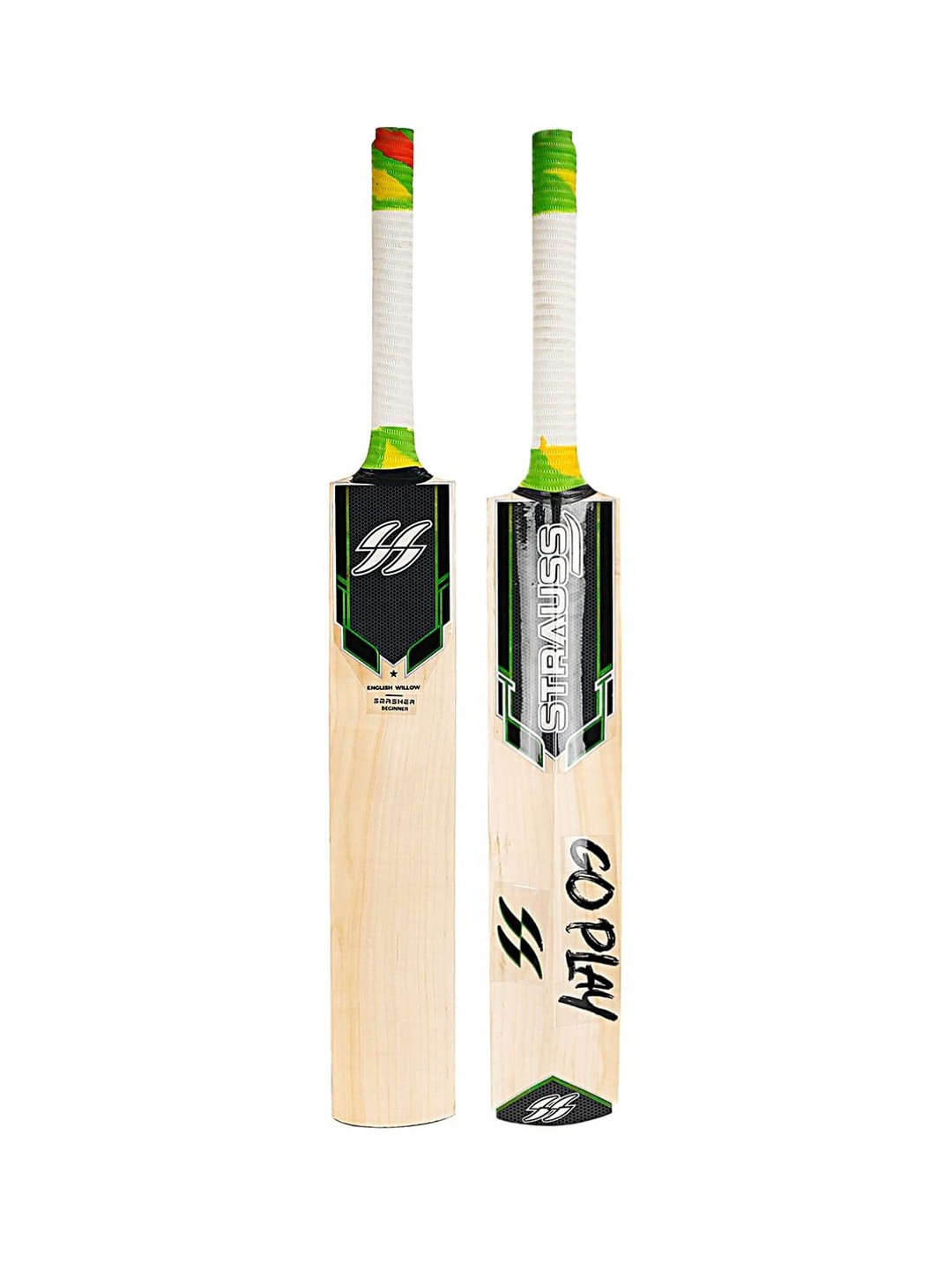 

STRAUSS Beginner Printed English Willow Cricket Bats, Black
