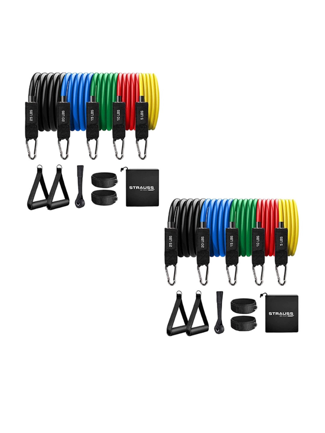 

STRAUSS Set Of 5 Resistance Tubes, Black