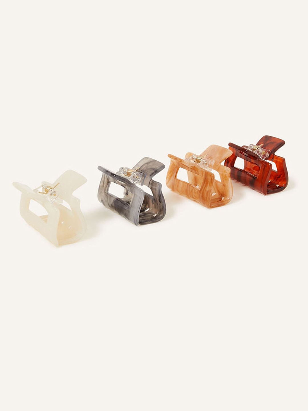 

Accessorize Set of 4 Pcs Women Claw Clip, White