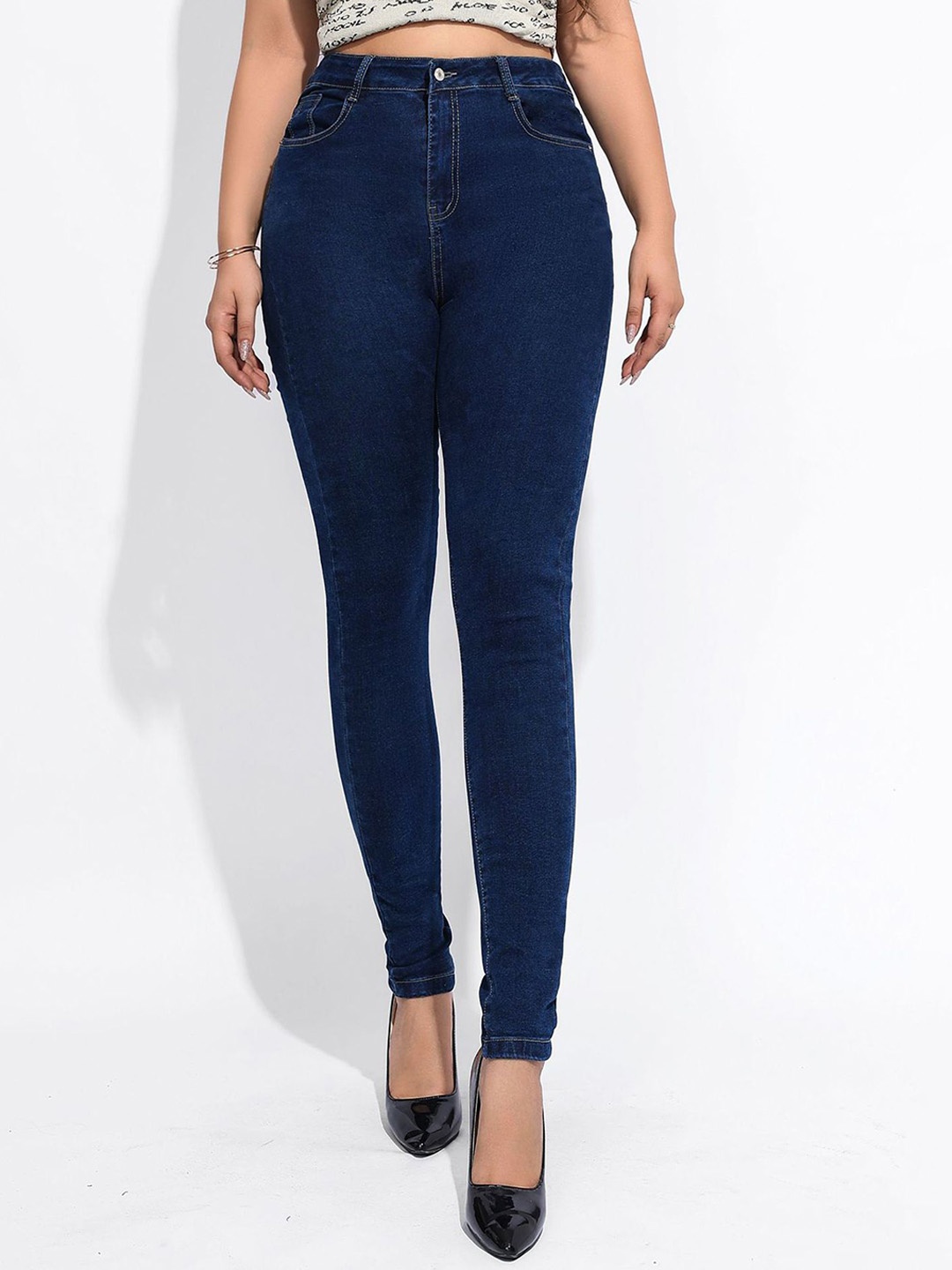 

LULU & SKY Women Skinny Fit Mid-Rise Jeans, Navy blue