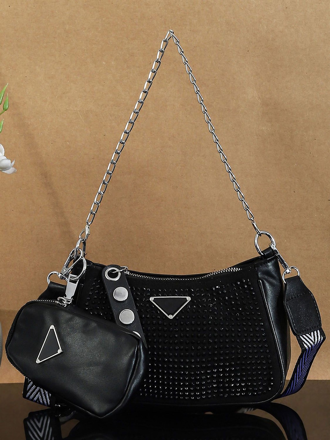 

Bagsy Malone PU Structured Sling Bag, Black