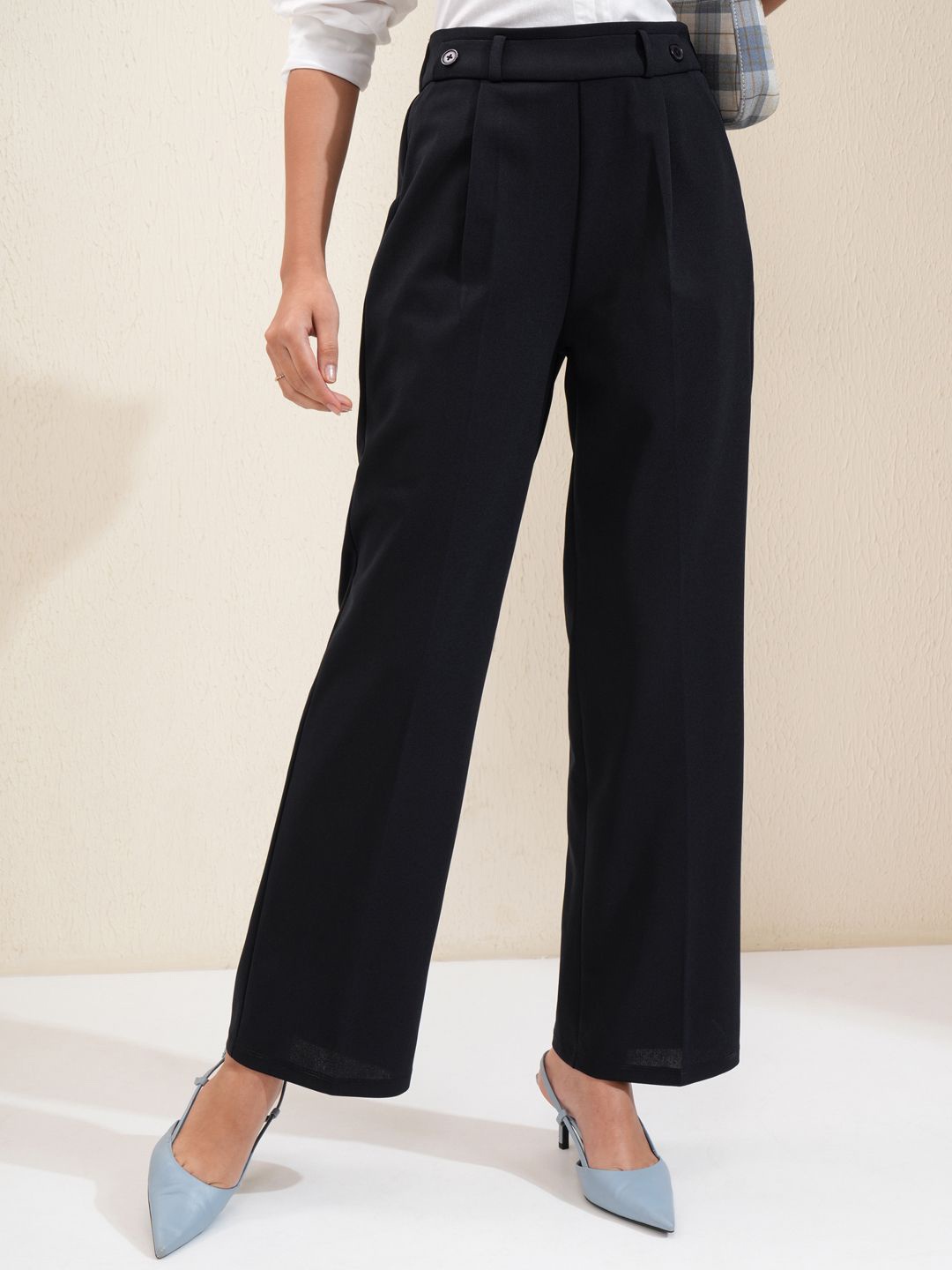 

Tokyo Talkies Women Flared Trousers, Blue